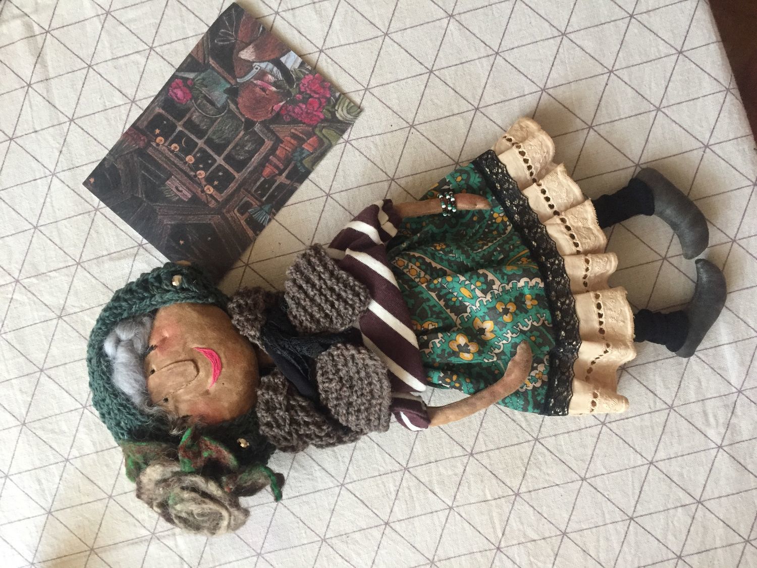 Фото №1 к отзыву покупателя Ирина о товаре Чердачная кукла Зимний вечер Подарок женщине для уютных вечеров