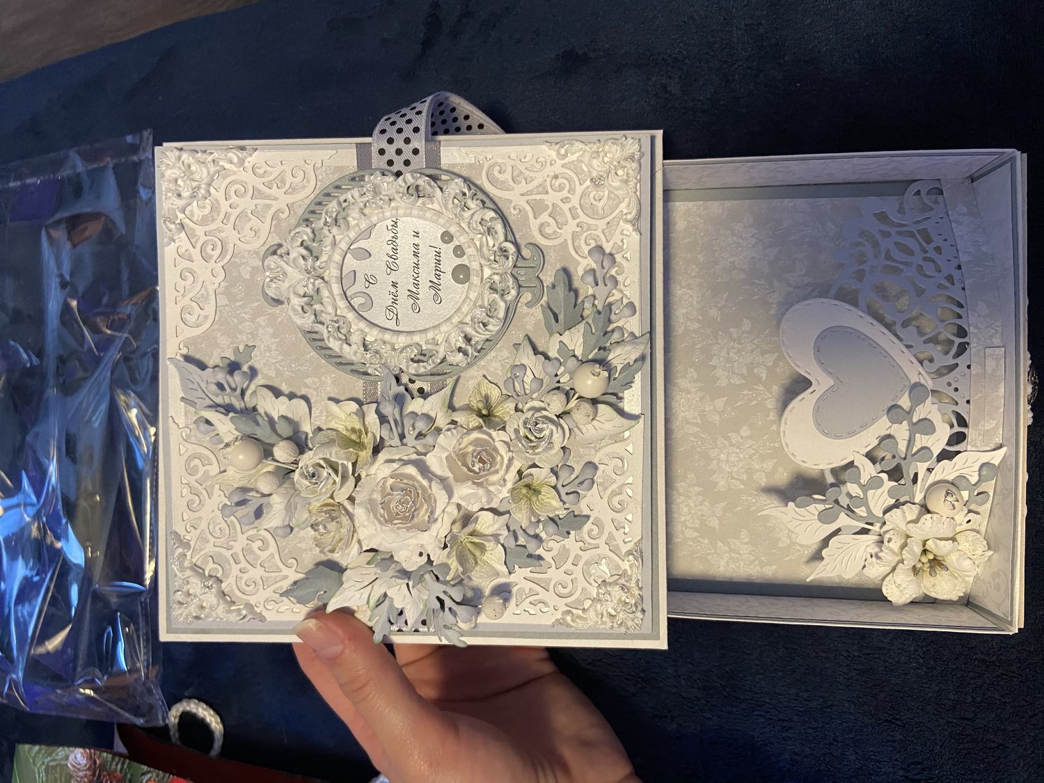 Фото №3 к отзыву покупателя Татьяна о товаре Свадебная коробочка "свадебные цветы"