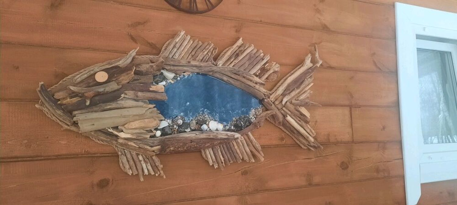 Фото №1 к отзыву покупателя Игорь о товаре Панно driftwood Картина driftwood с эпоксидной смолой Подарок