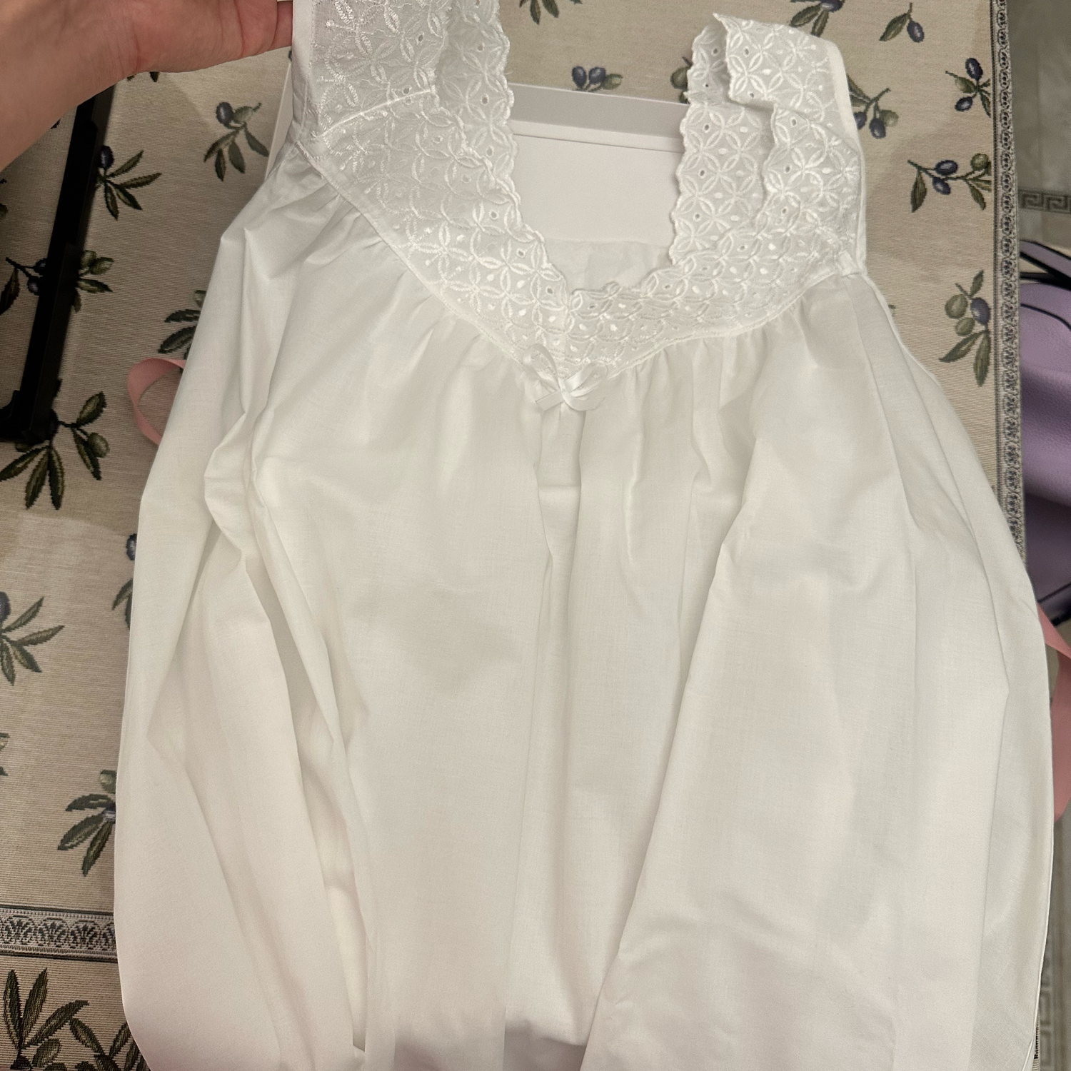 Photo №3 к отзыву покупателя Marina о товаре Ночная сорочка из батиста с хлопковым кружевом "Анжелика 2"