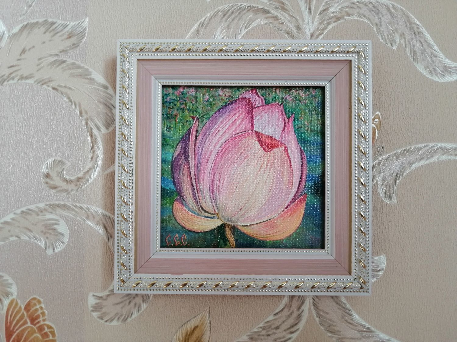 Фото №1 к отзыву покупателя Ирина о товаре Картина маслом Весенние цветы в вазе