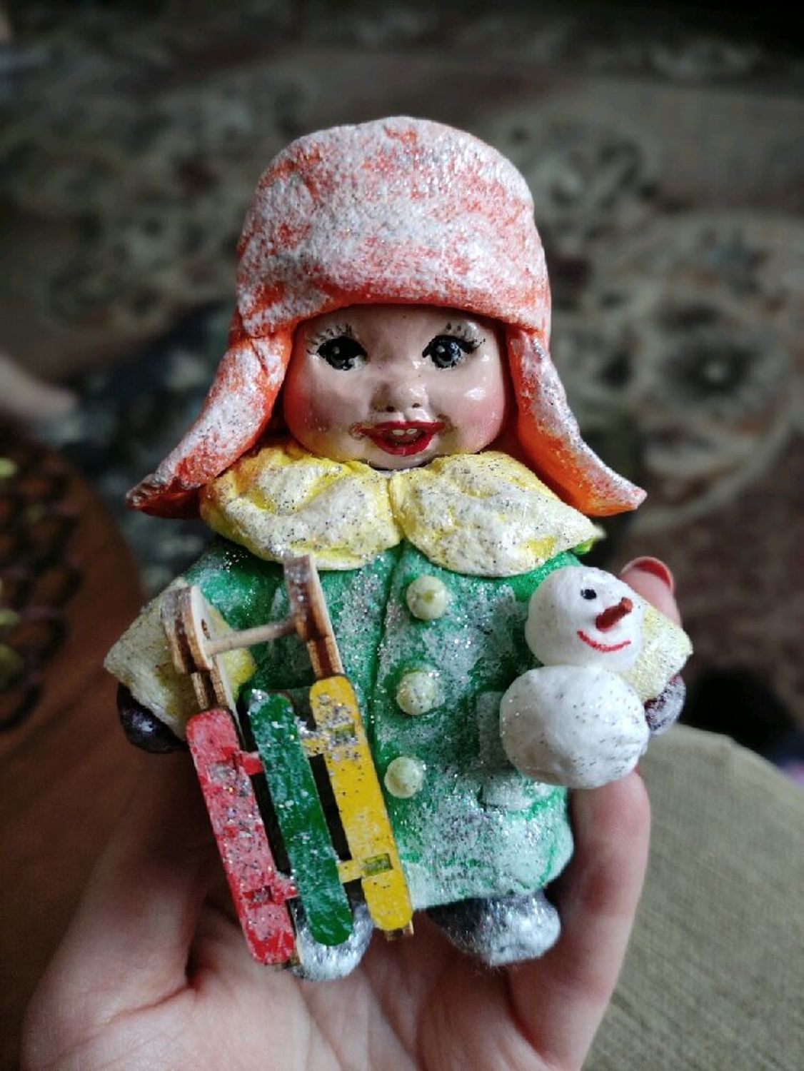 Photo №2 к отзыву покупателя Elena о товаре Ёлочная игрушка из ваты.