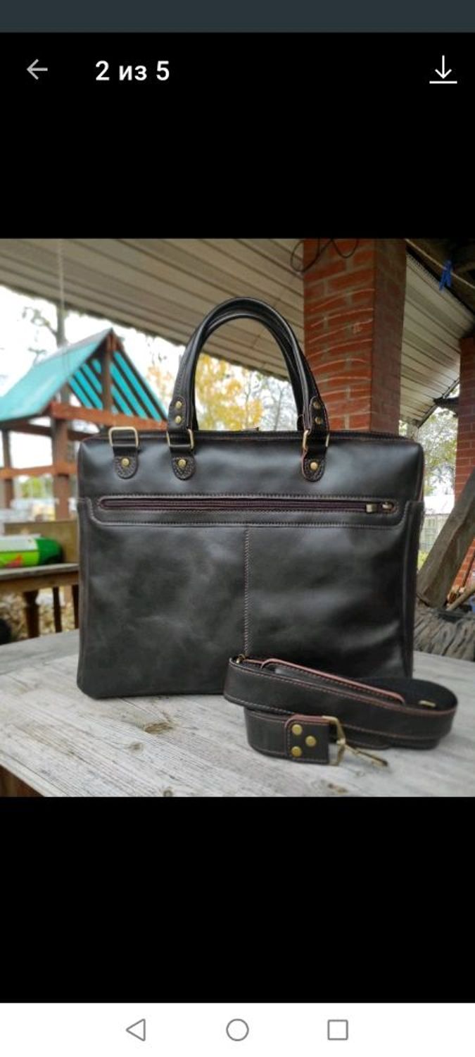 Photo №1 к отзыву покупателя Irina о товаре Мужская сумка кожаная "Folder G" для документов ноутбука