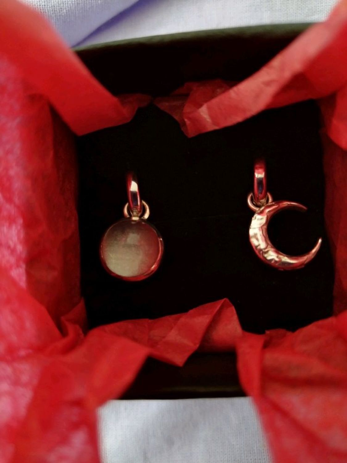 Фото №1 к отзыву покупателя QAZ123wsx456 о товаре Серебряные серьги-трансформеры с горным хрусталем и луной