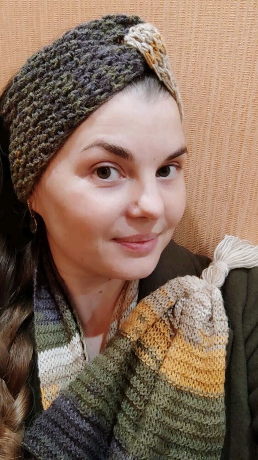 Фото №1 к отзыву покупателя Olkha (джинсовые рюкзаки/сумки) о товаре Комплект SOLEIL D'HIVER меринос, акрил