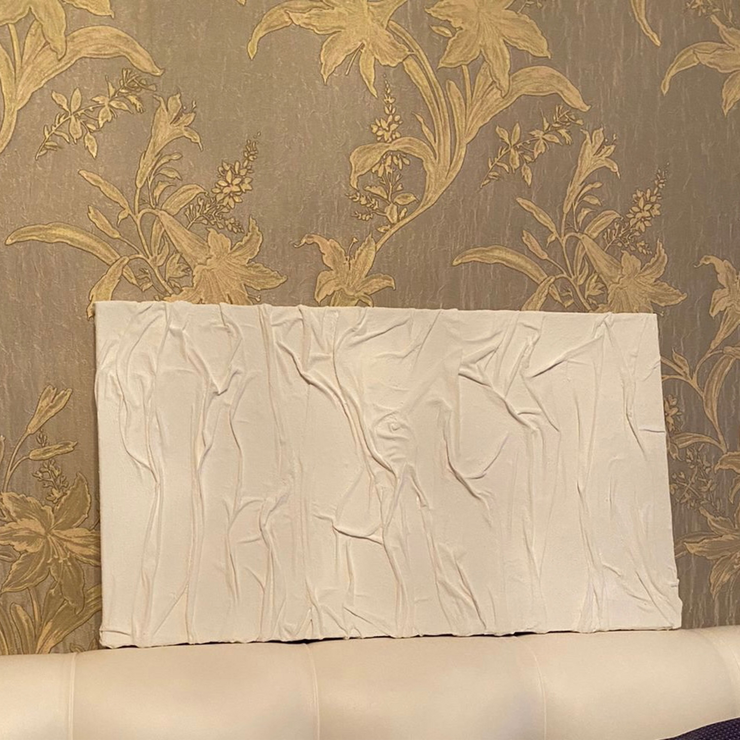 Photo №1 к отзыву покупателя viktoriya о товаре Белая картина в стиле минимализм. Панно из ткани