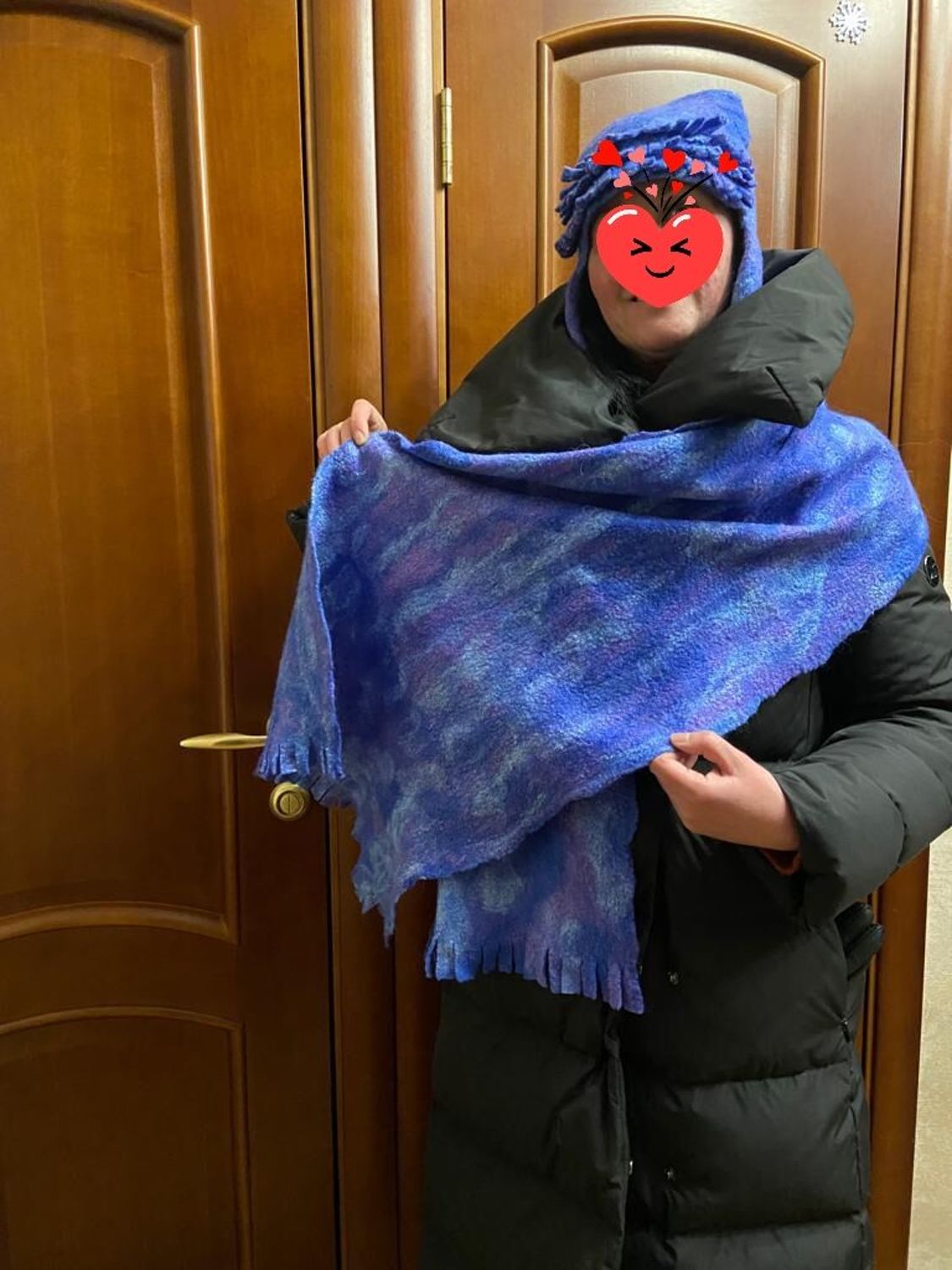 Фото №2 к отзыву покупателя Ольга о товаре Шарф «незабудки , васильки»