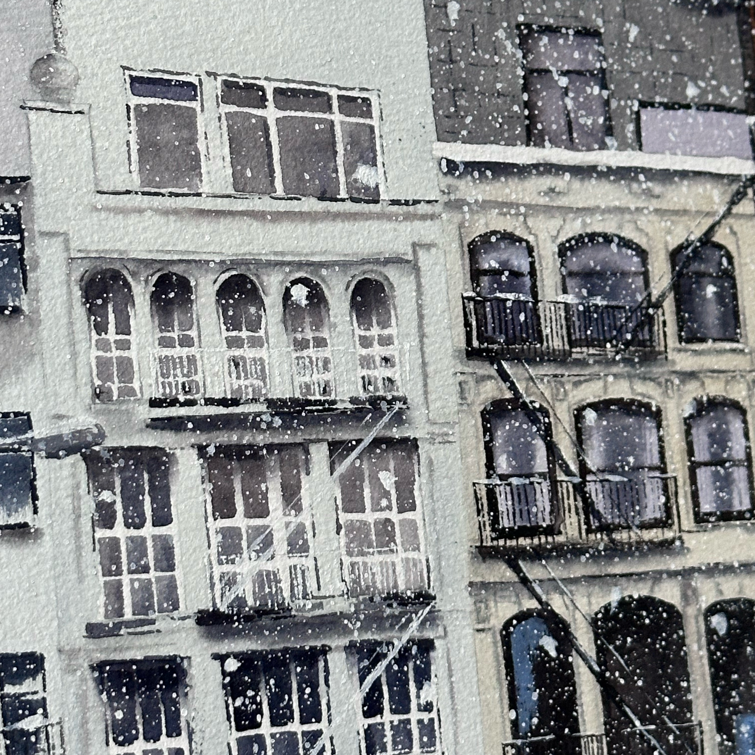Фото №2 к отзыву покупателя Елена Драняева о товаре Картина акварелью Зимний Нью Йорк.