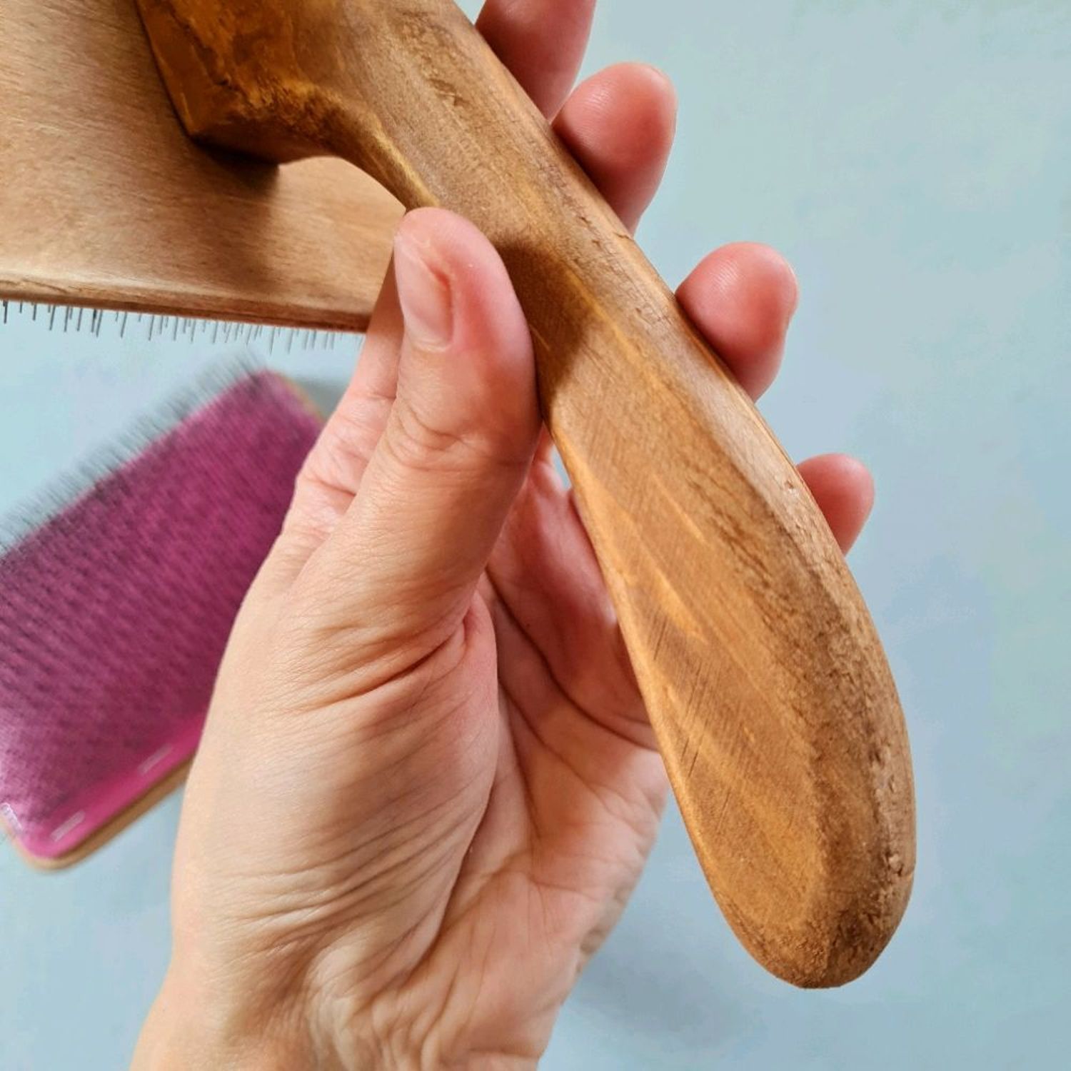 Фото №2 к отзыву покупателя Juliya-OrganicYarn о товаре СУПЕР карды 15х12 ручные профессиональные,чески для шерсти, для пуха