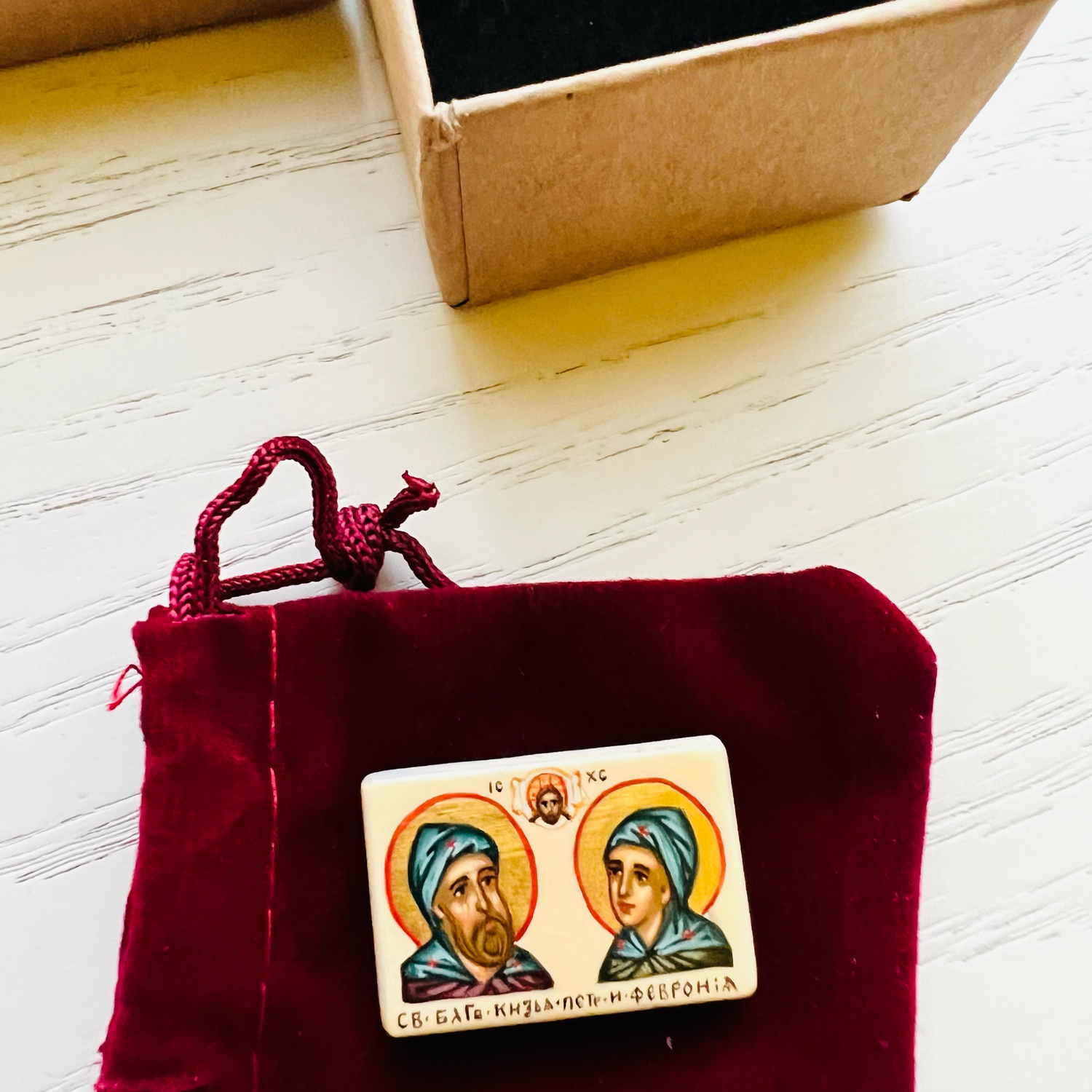 Photo №2 к отзыву покупателя Elena о товаре Святые Благоверные Князья Петр и Феврония Муромские рукописная икона
