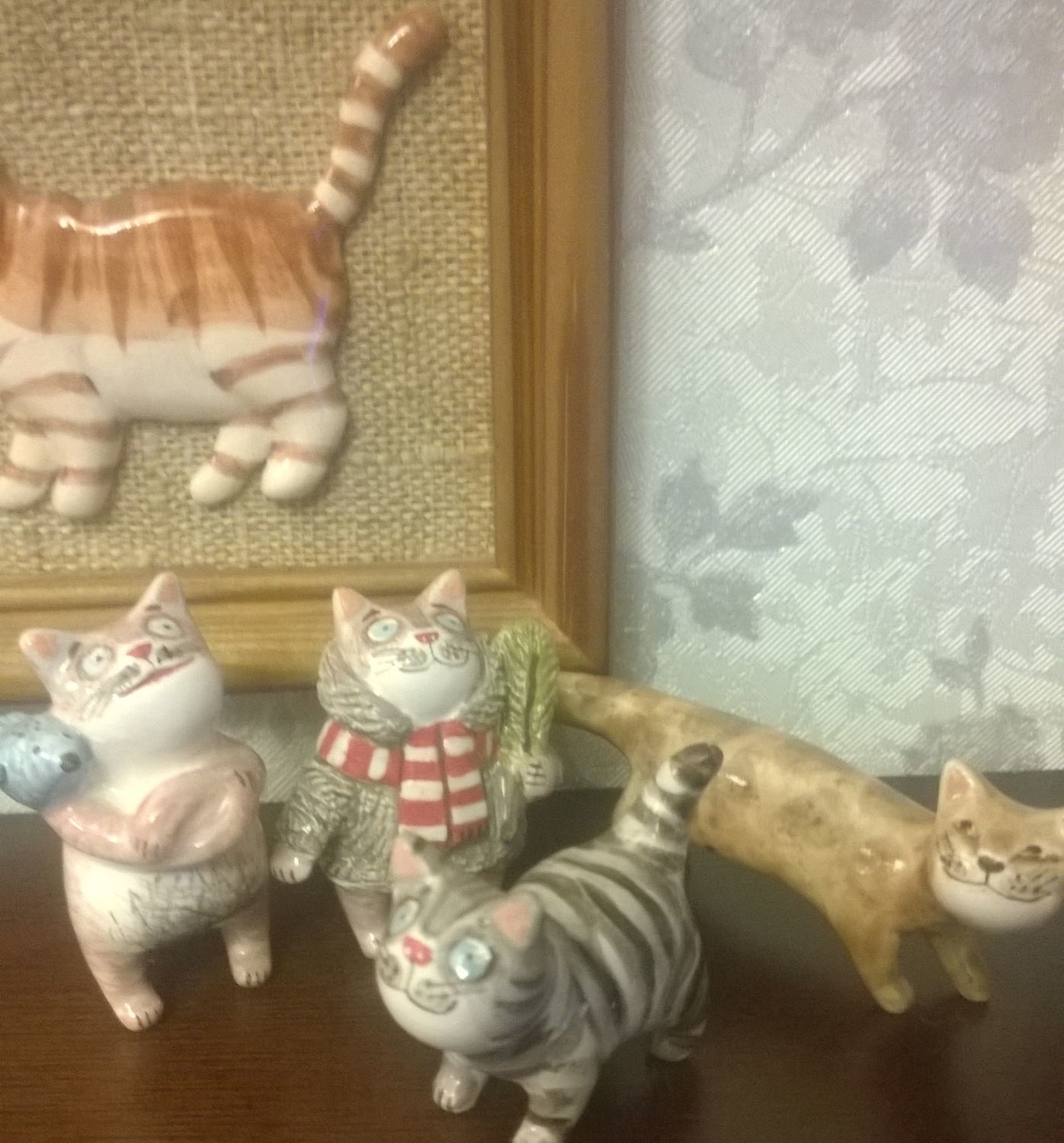 Photo №1 к отзыву покупателя Elena о товаре Керамический котик " Полосатый" and 3 more items