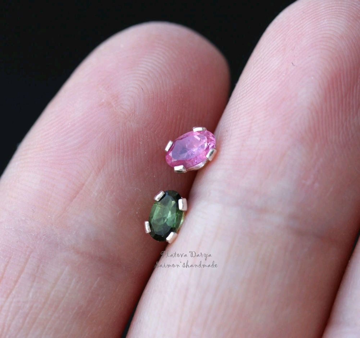 Фото №2 к отзыву покупателя Маруся о товаре Серебряные пуссеты "Tourmaline delight