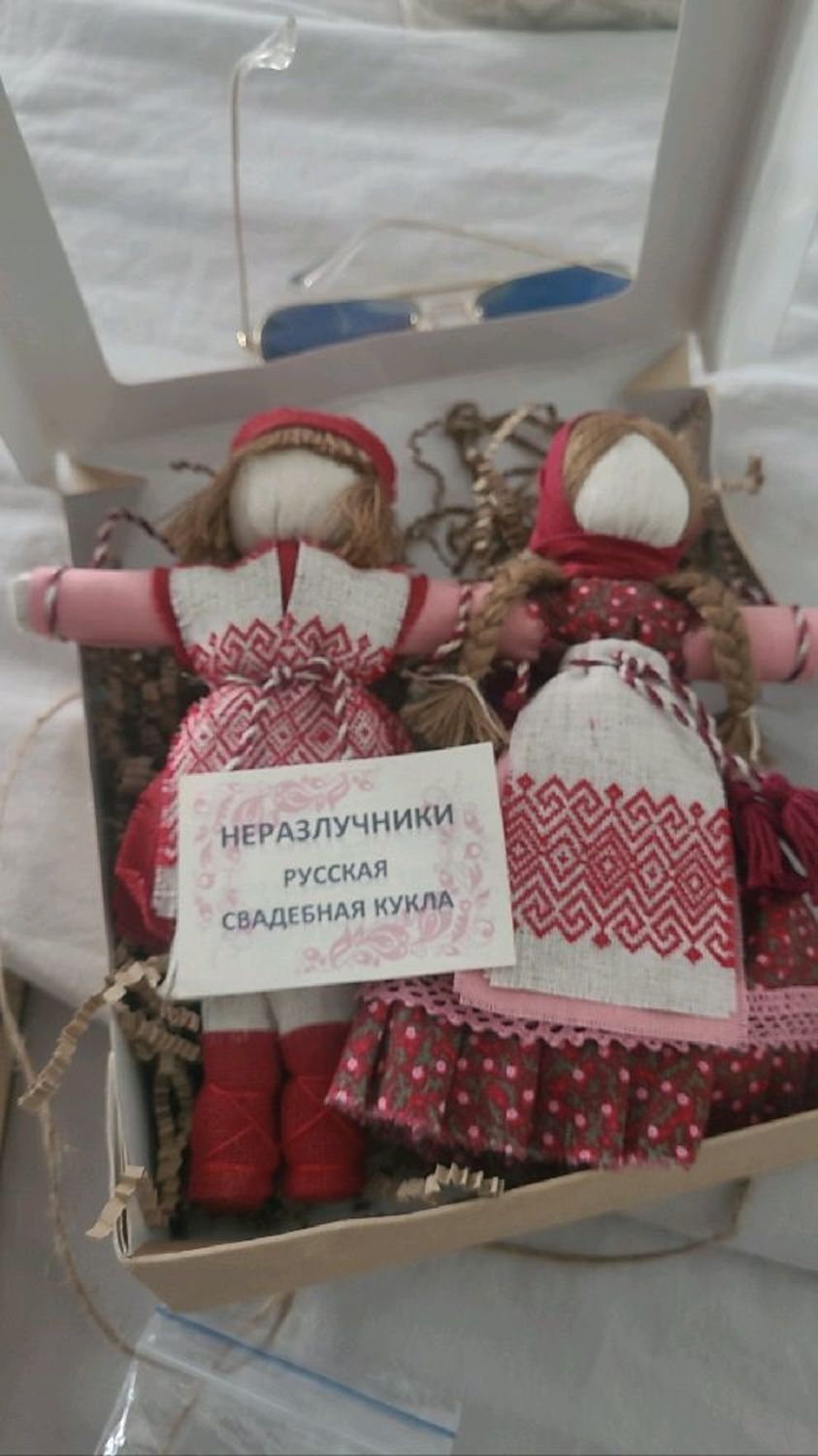 Фото №1 к отзыву покупателя Ксения о товаре Подарки на свадьбу. Свадебная кукла Неразлучники.