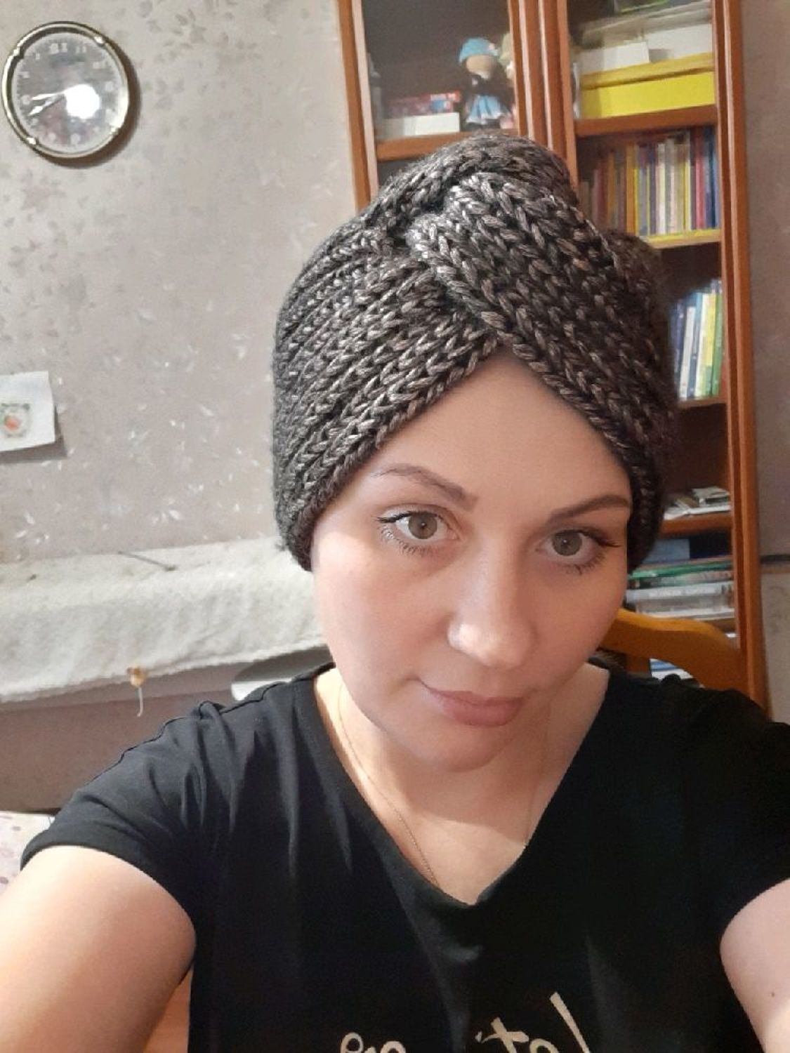 Фото №2 к отзыву покупателя Елена о товаре Чалма с блеском "Шоколадный маффин"