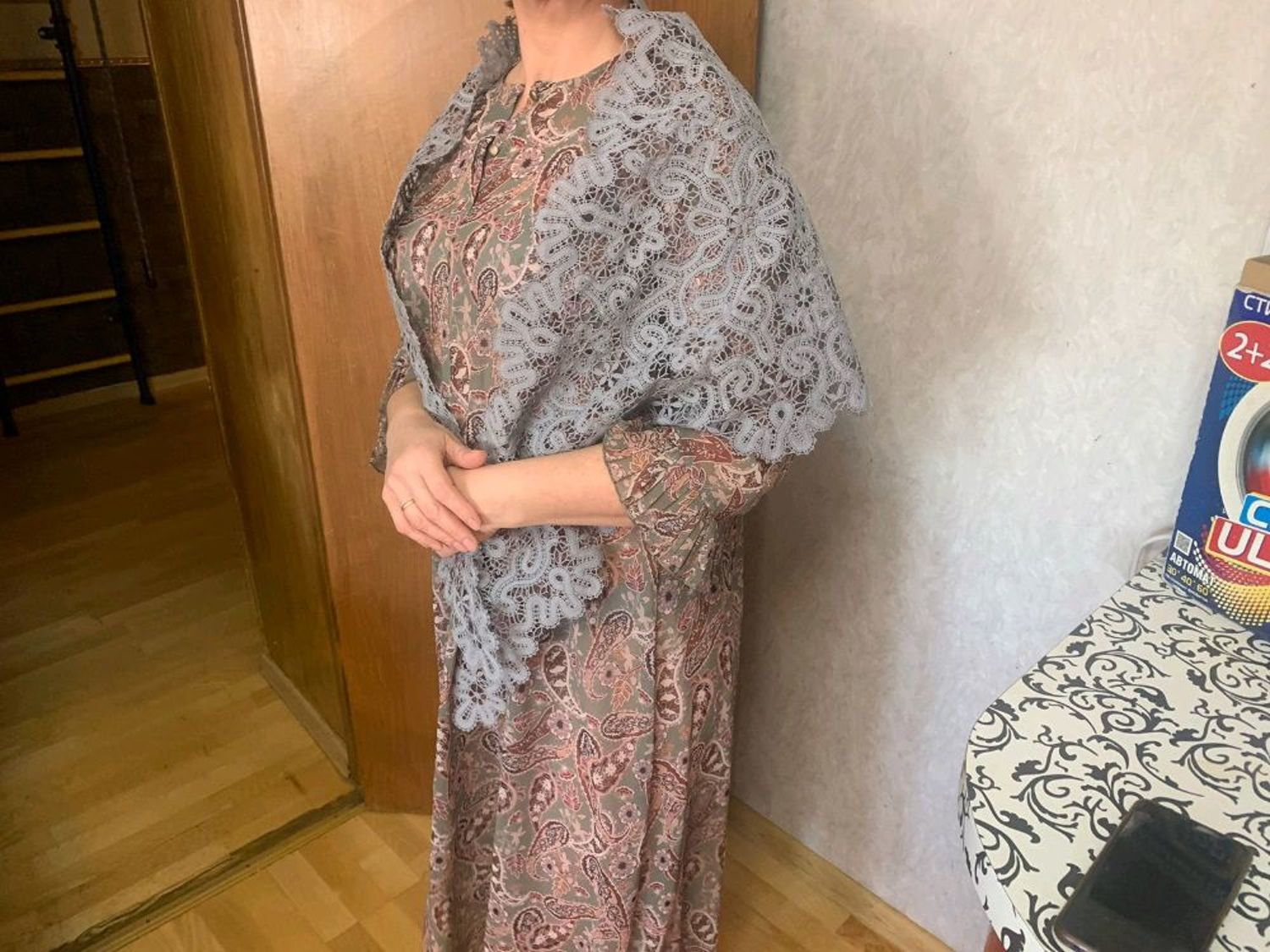 Photo №1 к отзыву покупателя marina-mudarisova@mail.ru о товаре Шаль Слобода Вятское кружево
