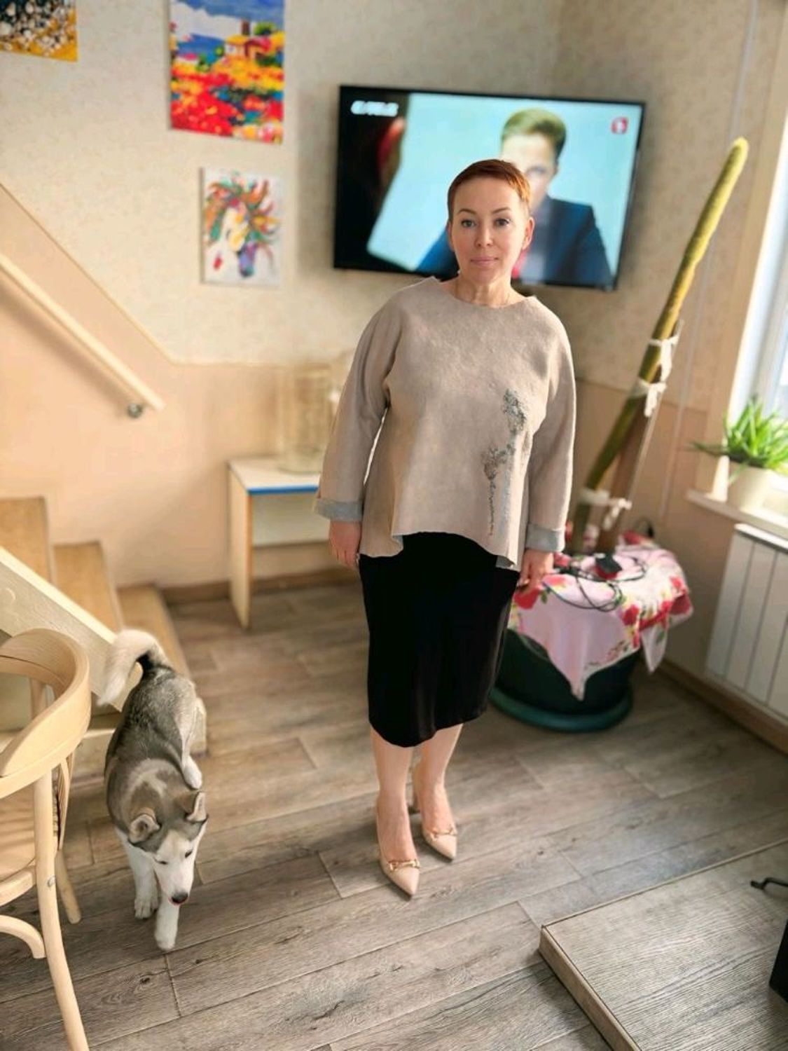 Фото №2 к отзыву покупателя Наталья Борисовна Мартемьянова о товаре Валяный свитшот "Монохром"