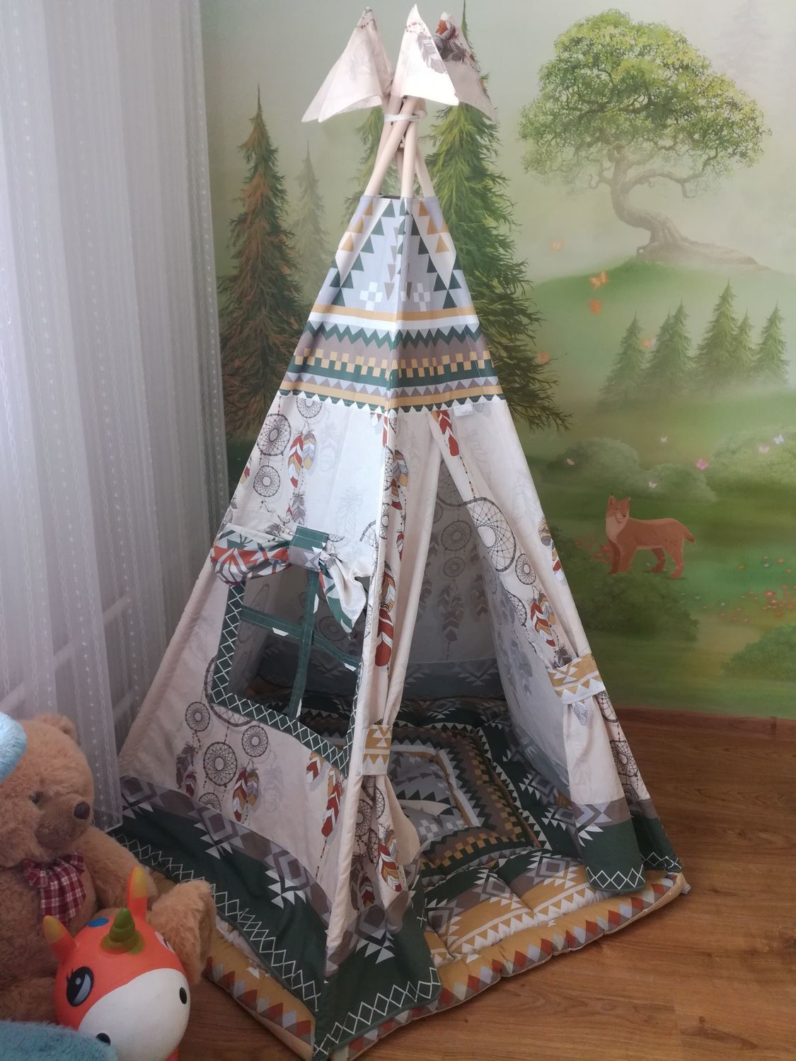 Photo №2 к отзыву покупателя Yaroslava о товаре Детский вигвам "Ловец снов" палатка, детский шалаш