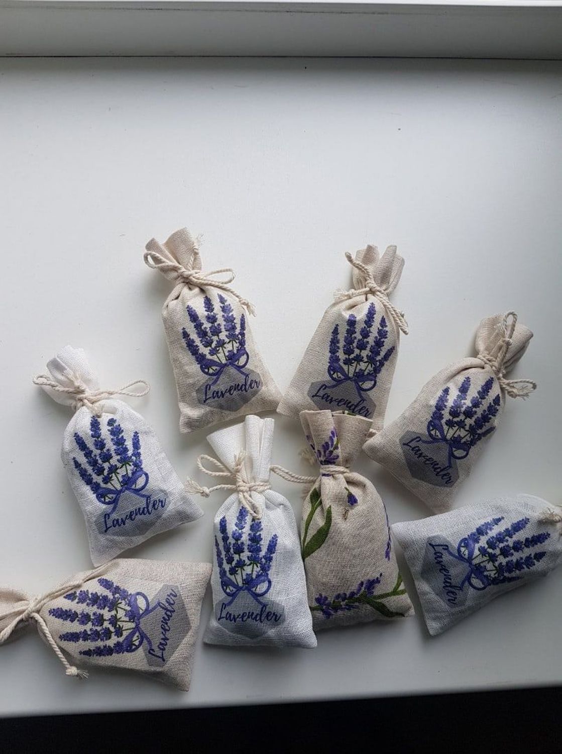 Фото №1 к отзыву покупателя Pogrebizhskaya Marina о товаре Мешочки льняные с рисунком для лаванды, мешочки для саше с лавандой