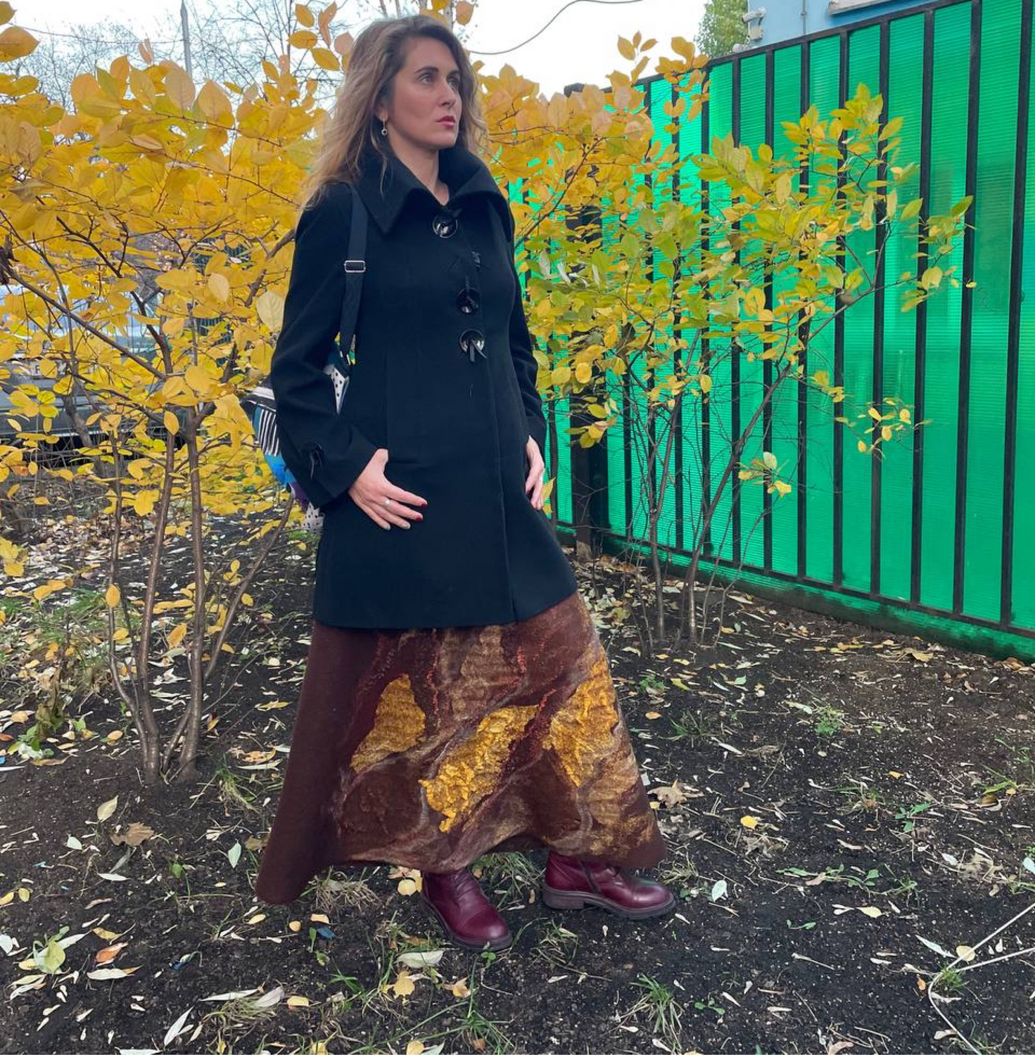 Фото №5 к отзыву покупателя Yoly Koshka о товаре Юбка макси, юбка шерстяная,яркая длинная юбка Крыло Скалистого Дракона