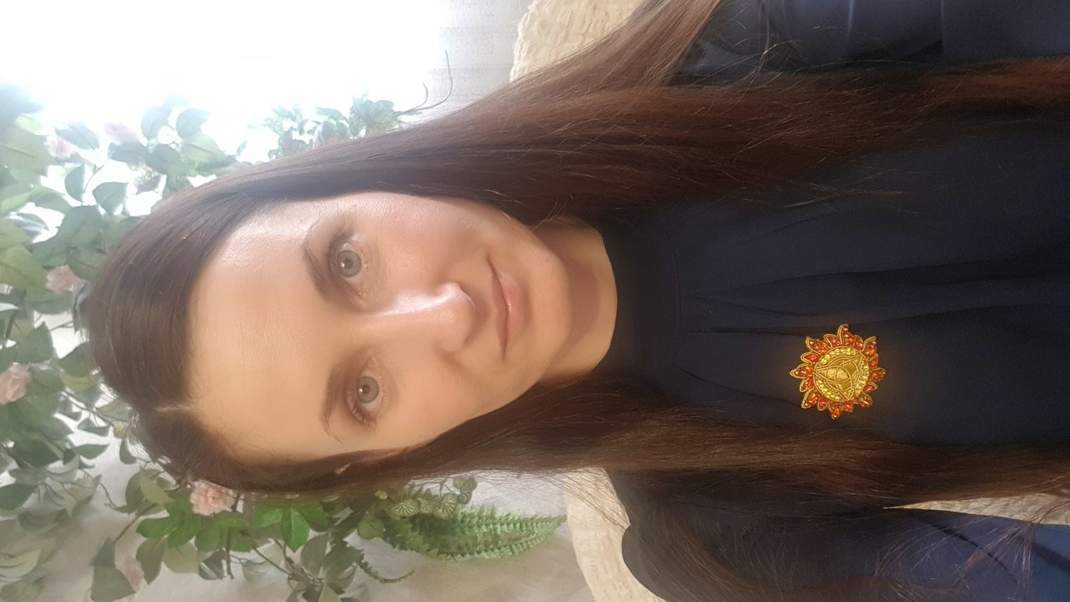 Photo №1 к отзыву покупателя Shlapak Elena о товаре Брошь Славянский оберег Солнце с символом Триглав