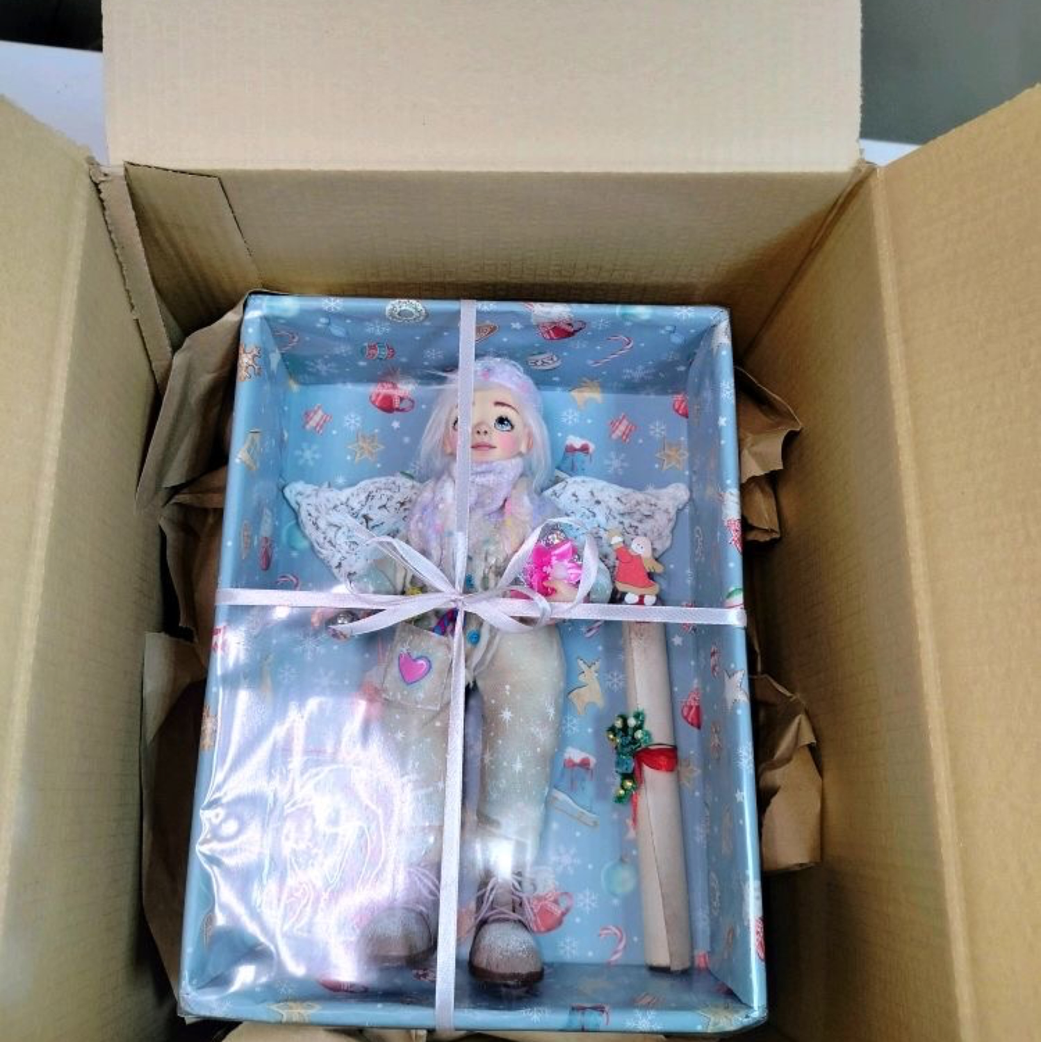 Фото №1 к отзыву покупателя ольга о товаре Кукла интерьерная Ангел.