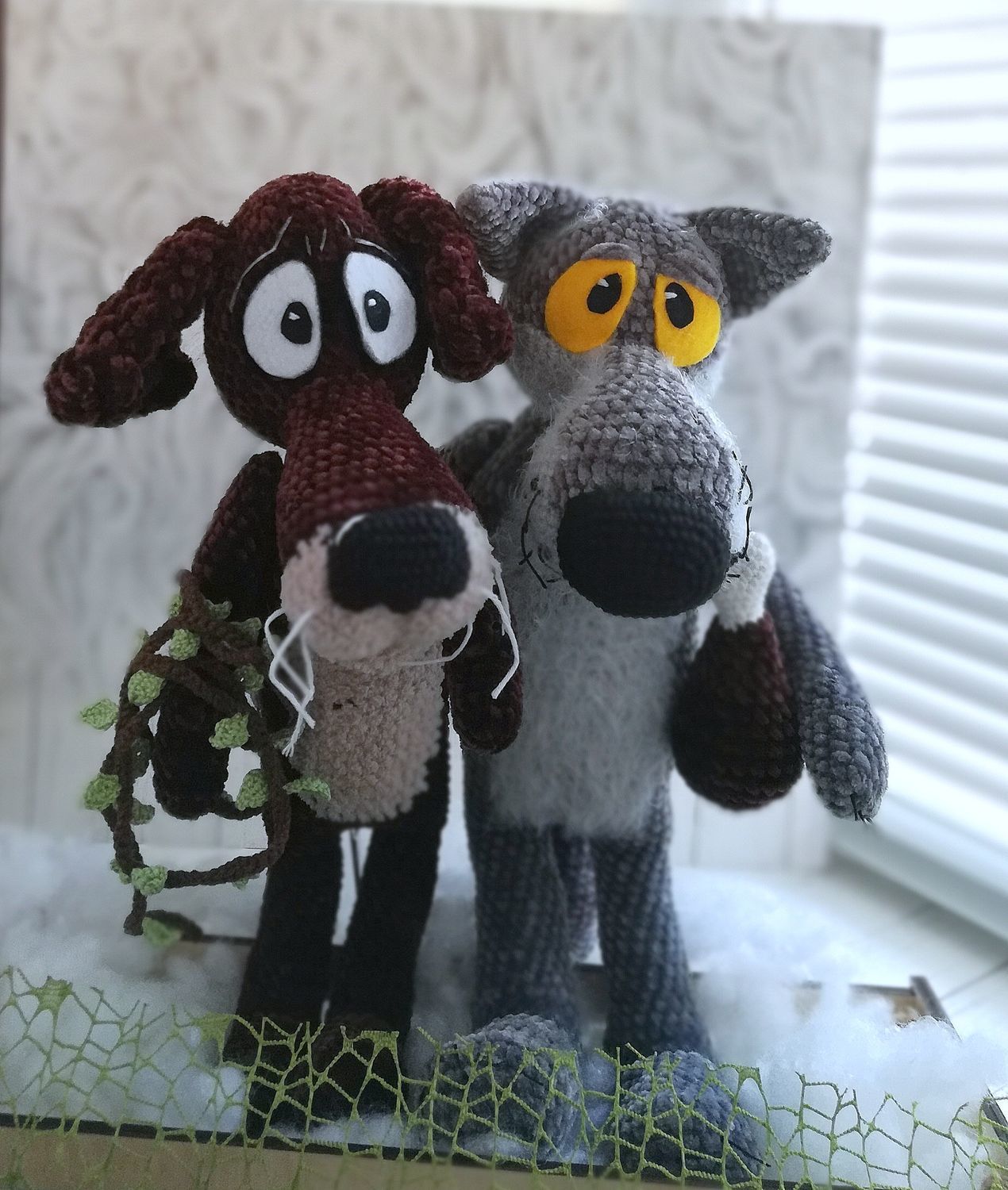Photo №1 к отзыву покупателя CrochetToysForKids о товаре 2 Мастер класса  в одном "Жил был пес" (Пес и волк) крючок