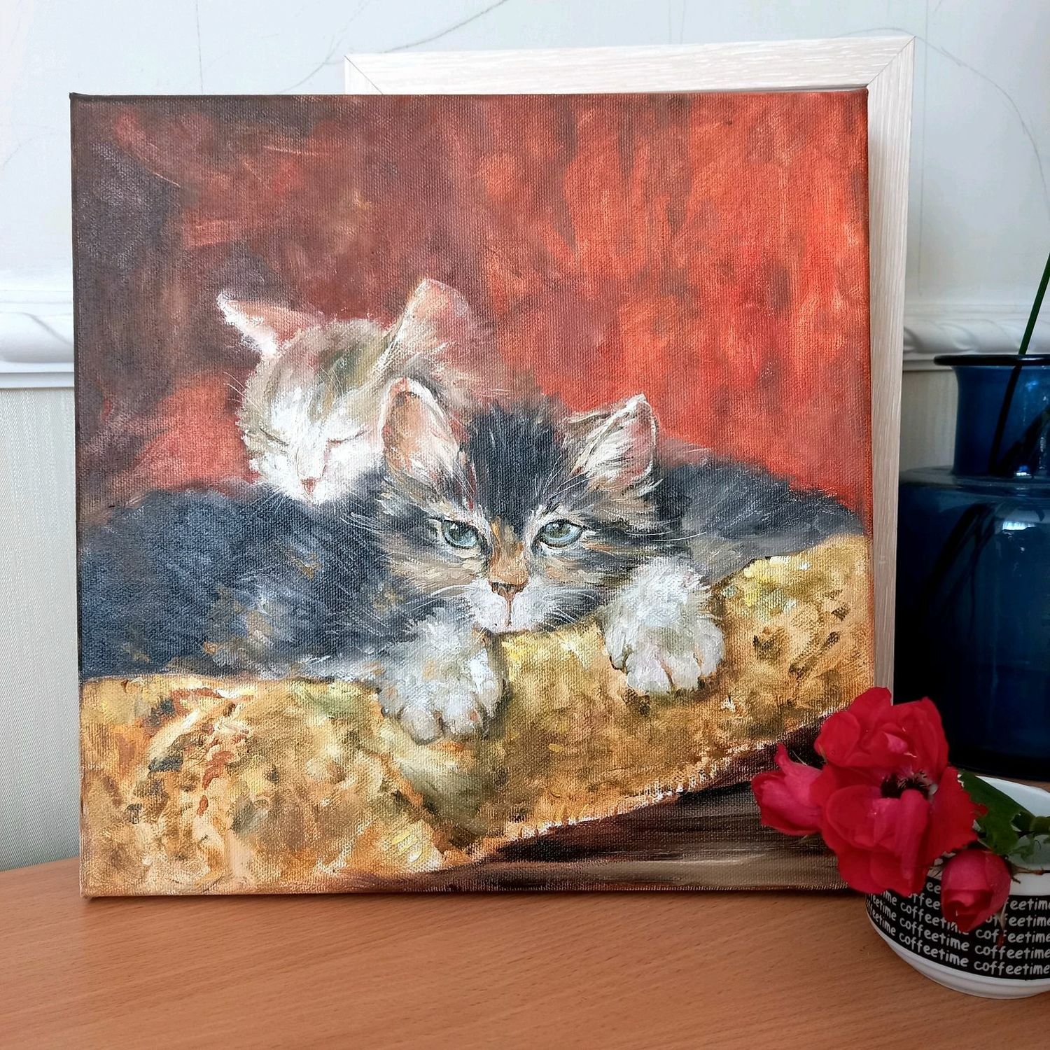 Фото №5 к отзыву покупателя Ивонина Елена о товаре Милый котик картина маслом с котиками и еще 4 товара