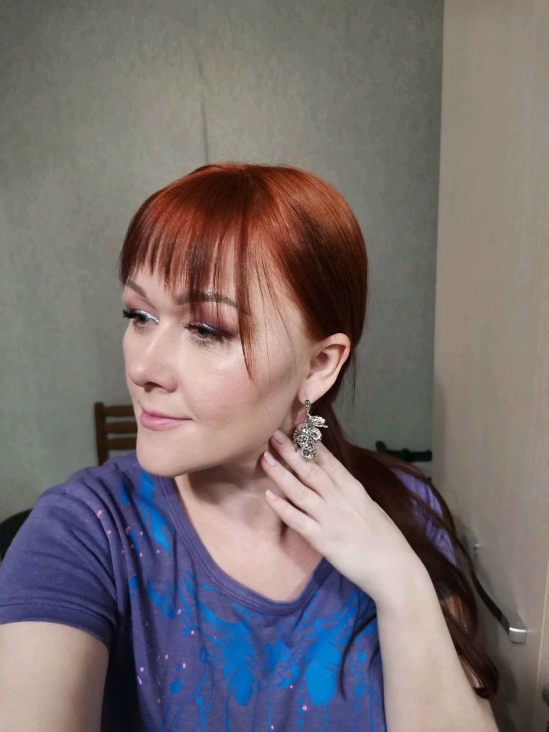 Фото №1 к отзыву покупателя Кристина Тараканова о товаре "Королевская змея" Серебряные серьги с натуральным камнем