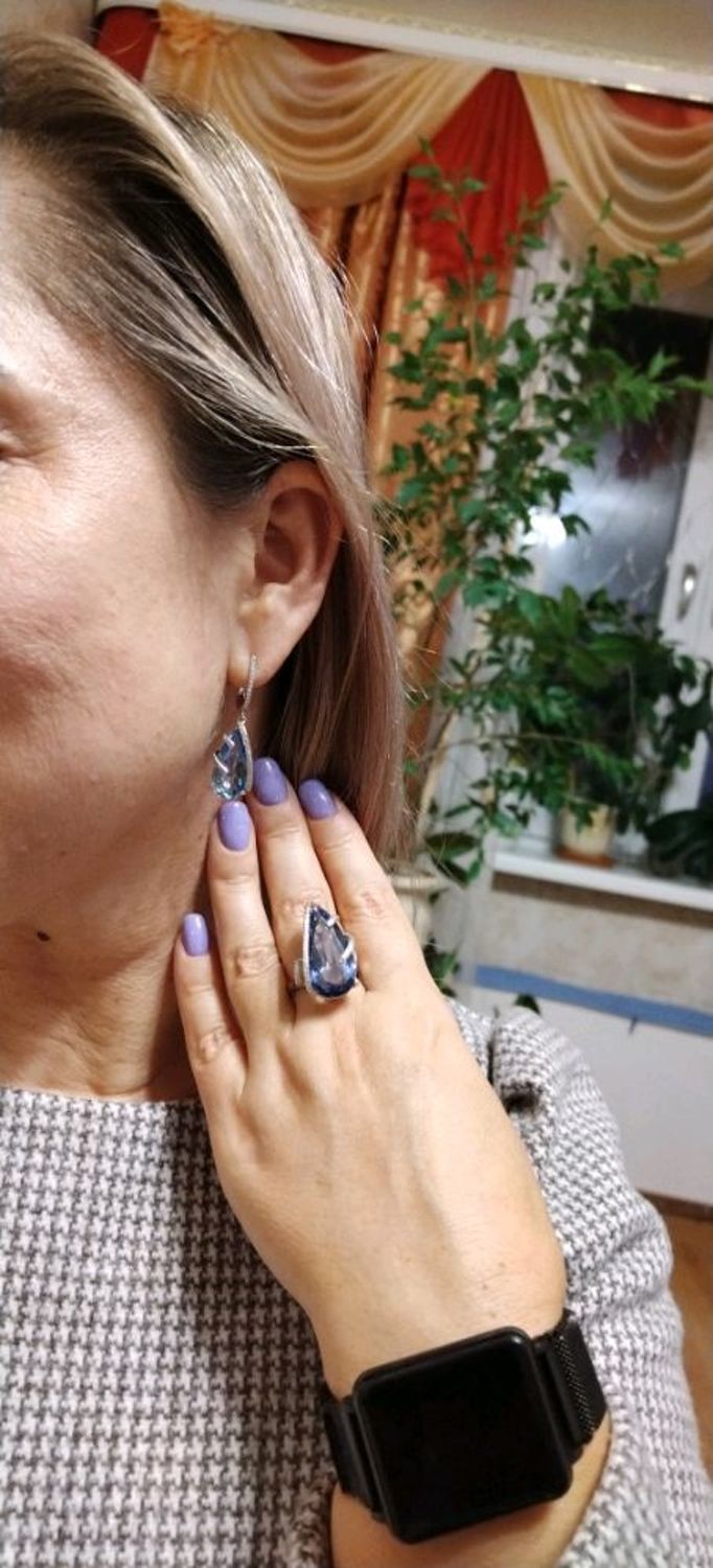Photo №3 к отзыву покупателя Lyudmila о товаре ИОЛИТ! Комплект: кольцо и серьги серебро 925