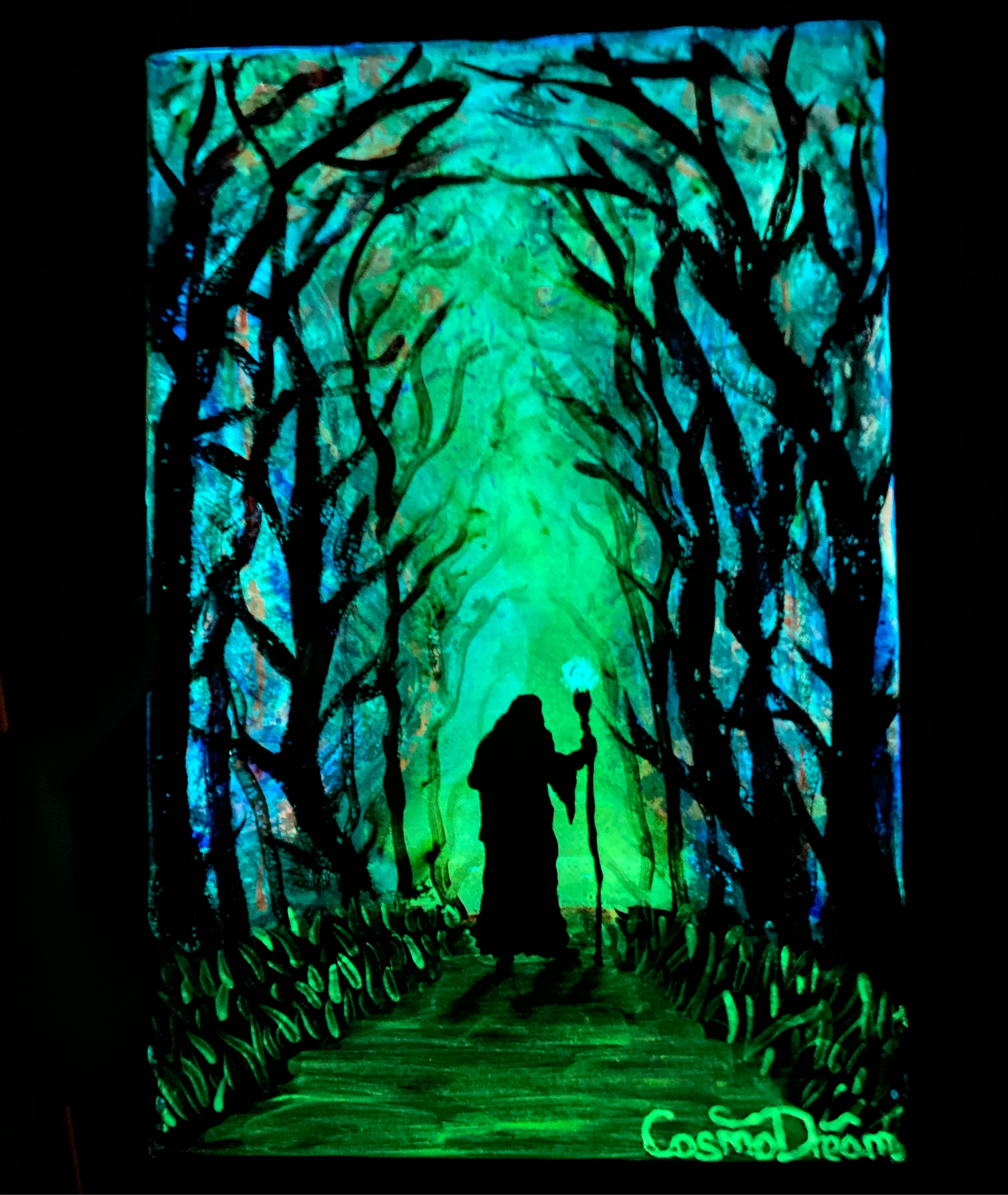 Фото №1 к отзыву покупателя Charles о товаре Светящаяся в темноте картина «Зачарованный лес»