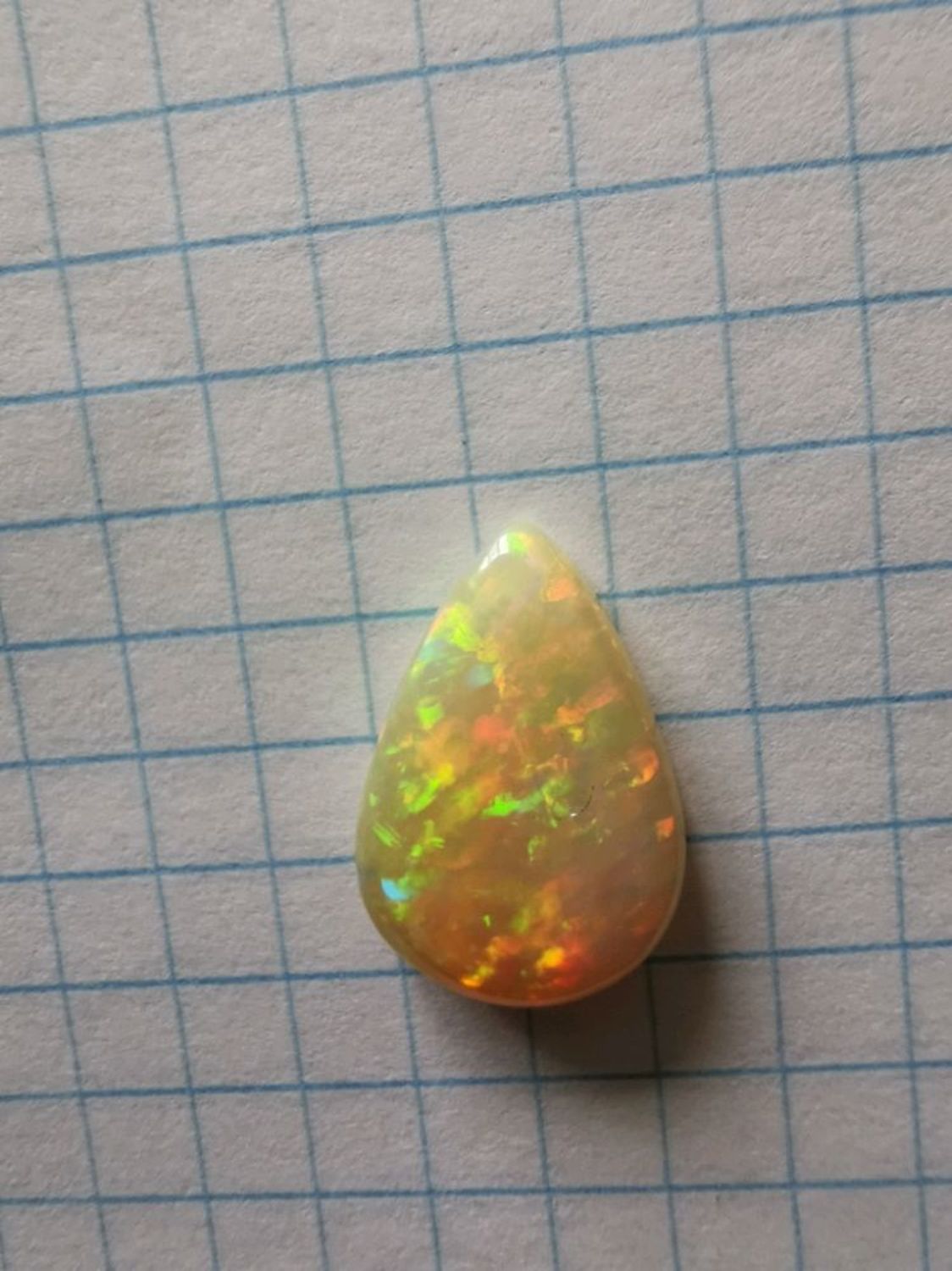 Фото №1 к отзыву покупателя Lucky_Gem о товаре Ярчайший мозаичный опал 5,75 ct -18x13мм