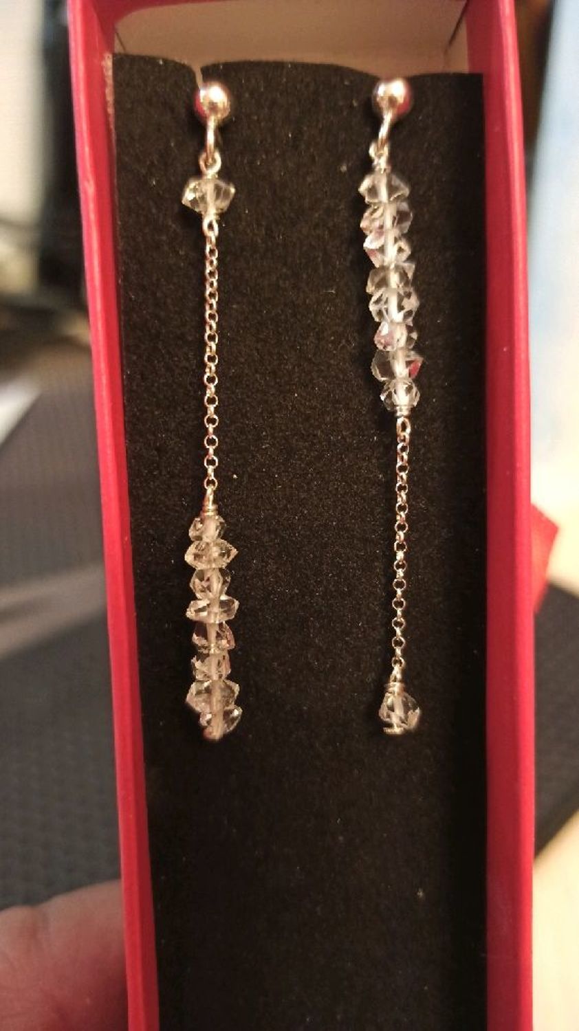 Photo №1 к отзыву покупателя Ageev Andrej о товаре Серебряные серьги с херкимерскими алмазами.