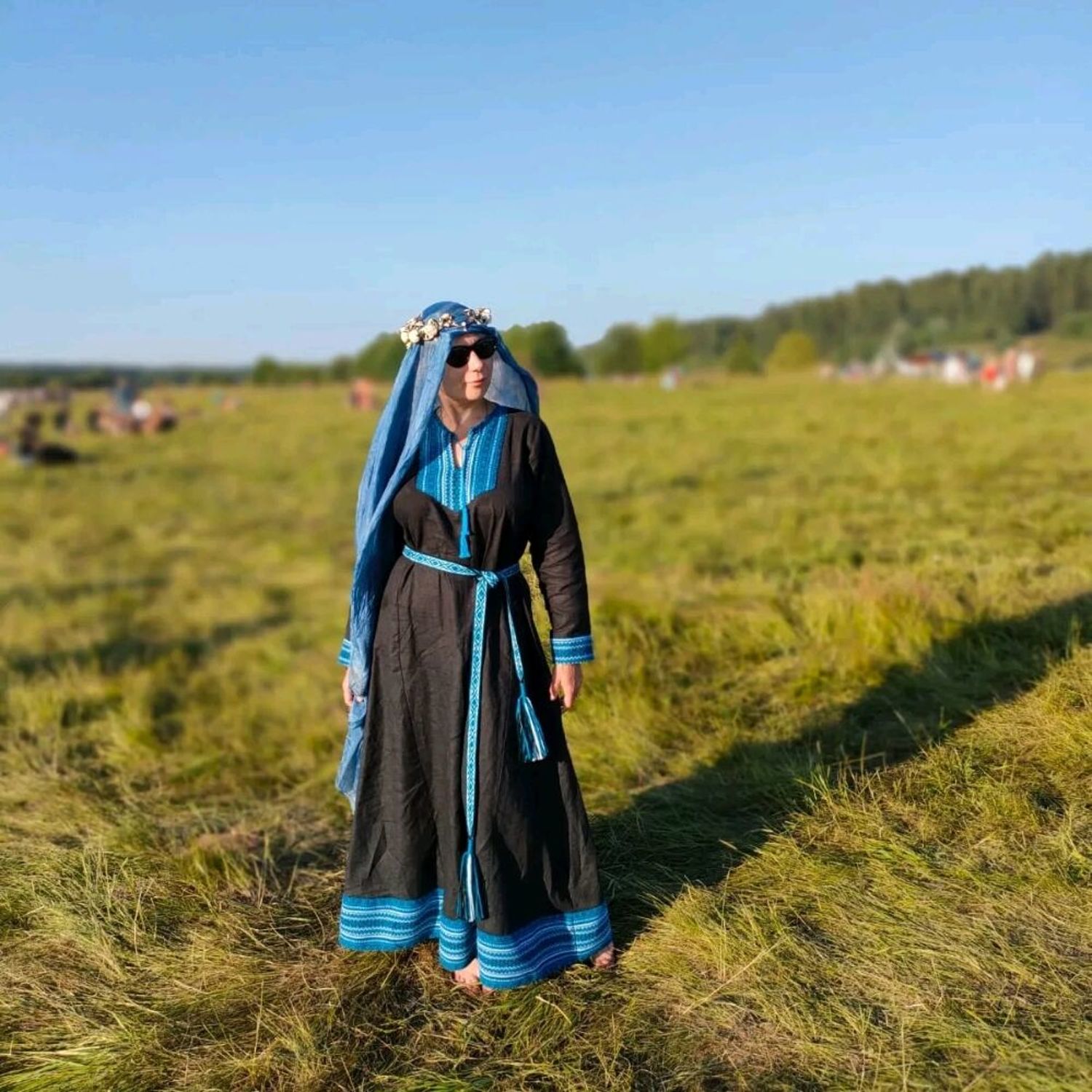 Фото №1 к отзыву покупателя Юлия Кузнецова о товаре Платье "Берегиня" черно-бирюзовое