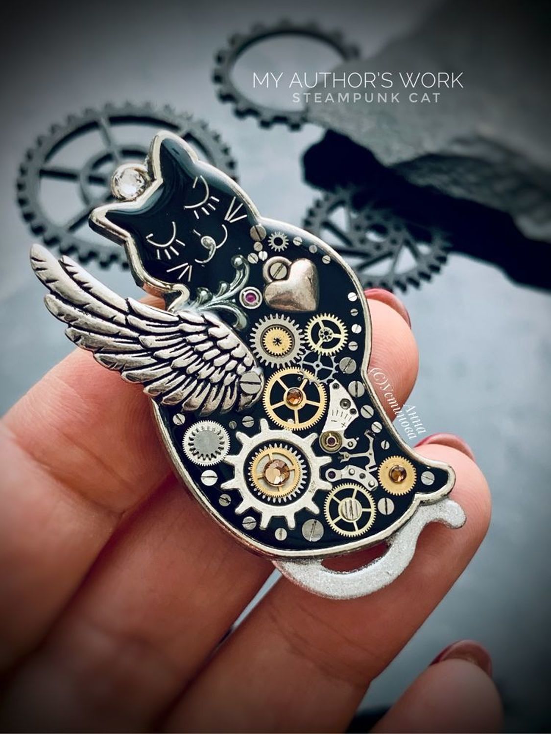 Фото №1 к отзыву покупателя Сергей о товаре Брошь-листик в стиле стимпанк/steampunk. Авторская ручная работа.