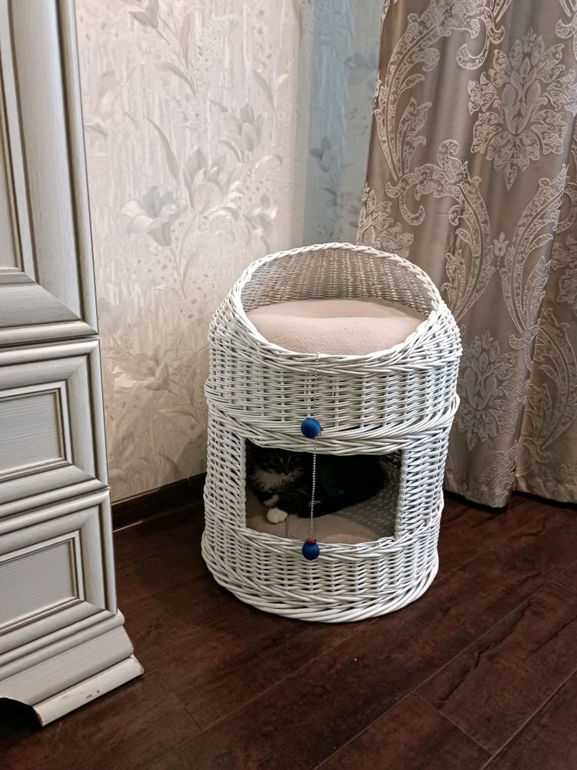 Photo №1 к отзыву покупателя Stella Gubar о товаре Домик для питомца: Кошкин дом плетеный ива