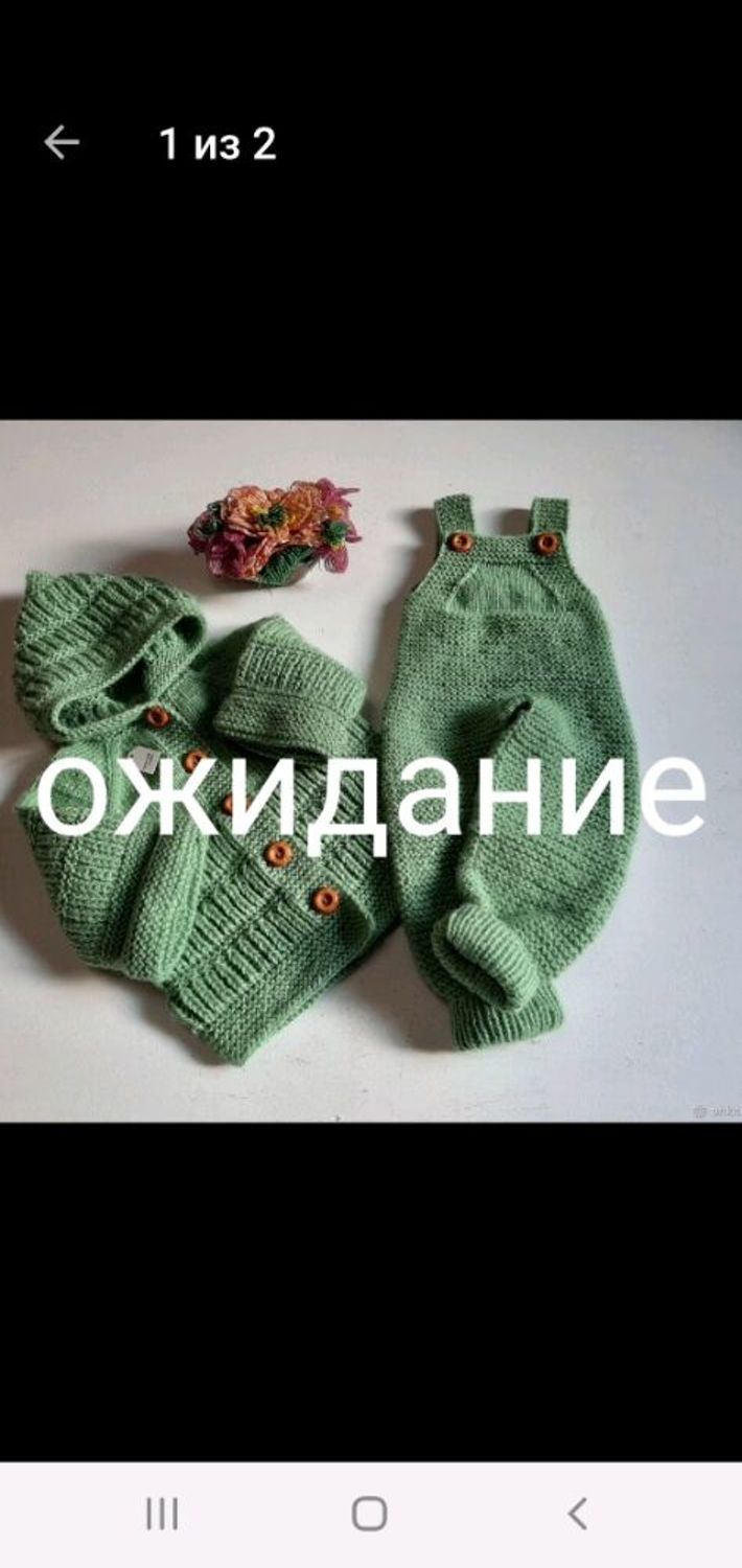 Фото №1 к отзыву покупателя Одна в ночи о товаре Комплект жакет с капюшоном и полукомбинезон на 9-12 месяцев