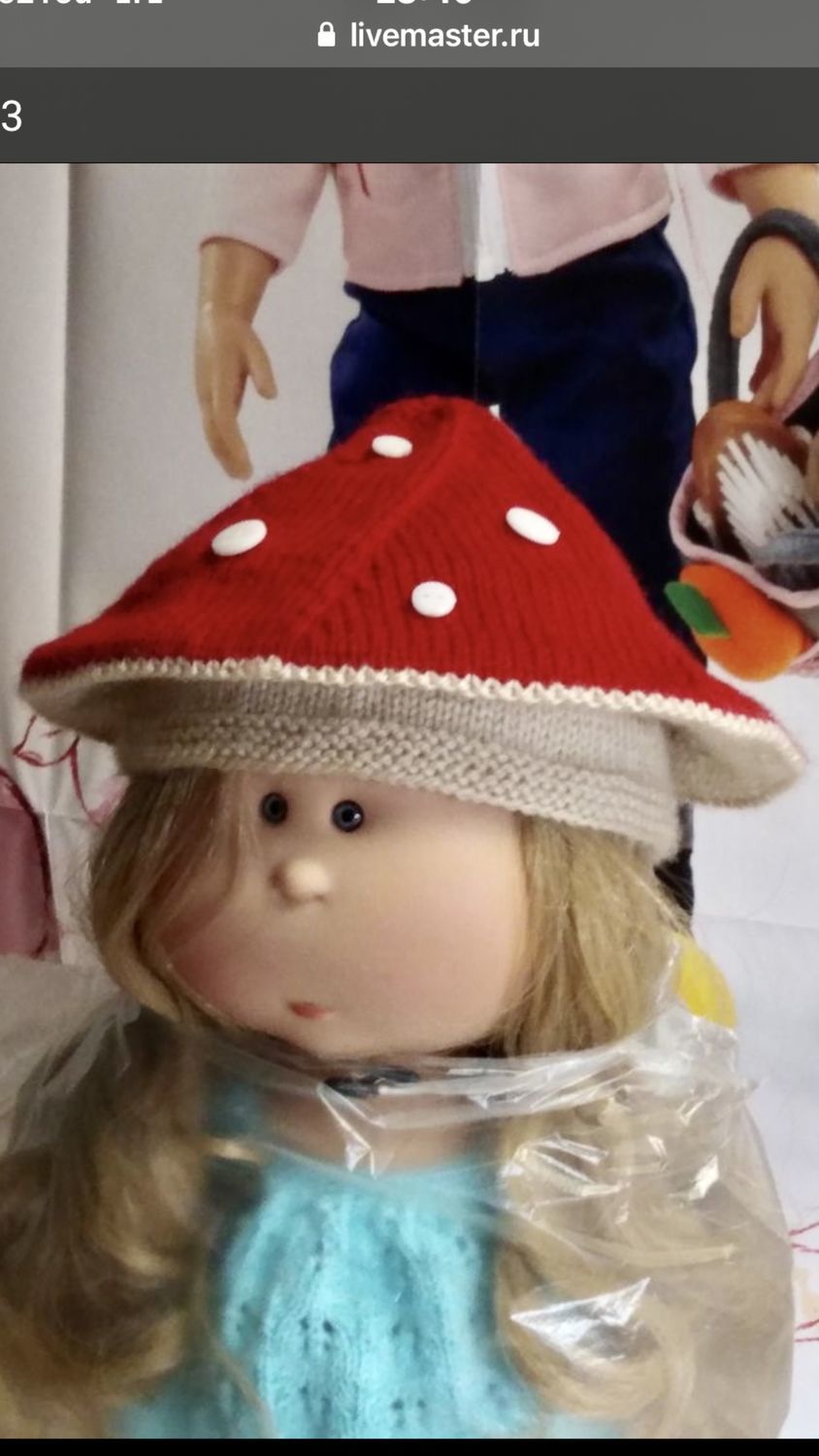 Фото №2 к отзыву покупателя Мария(штучки-дрючки) о товаре комплект для куклы Готц 36см , комбинезон для куклы Миа, шапочка гриб для куклы Миа