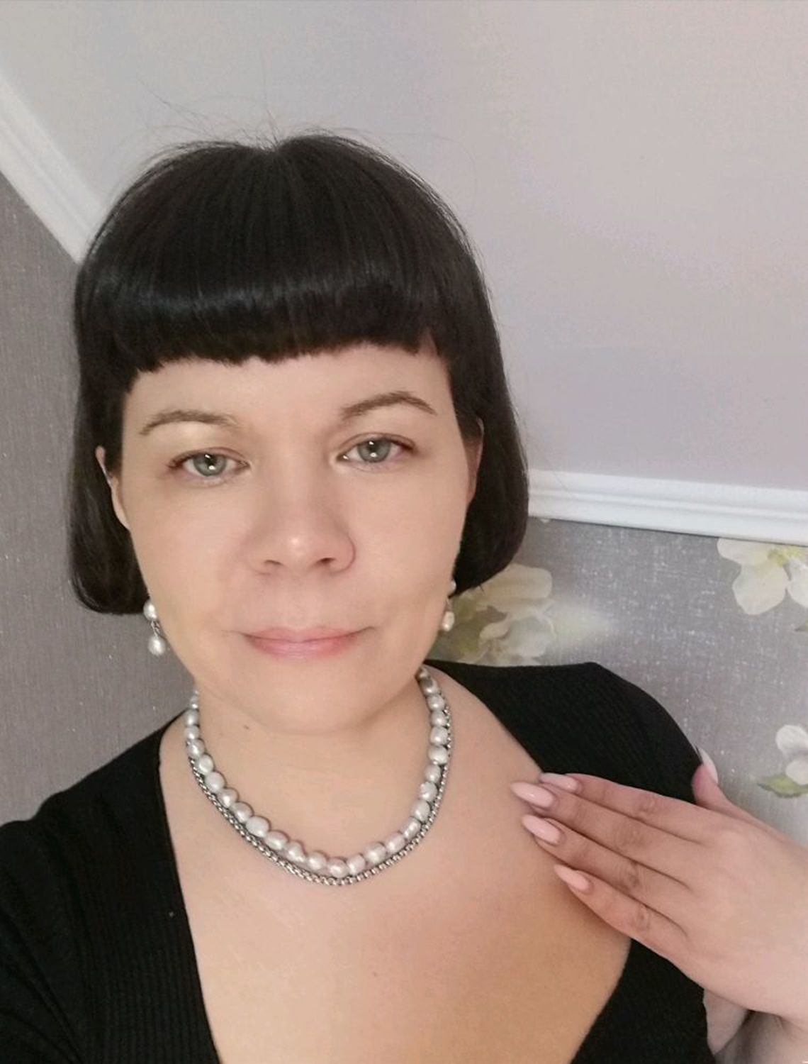 Фото №2 к отзыву покупателя Елена о товаре Колье цепь с жемчугом, майоркой и подвеской лунница родий и еще 4 товара