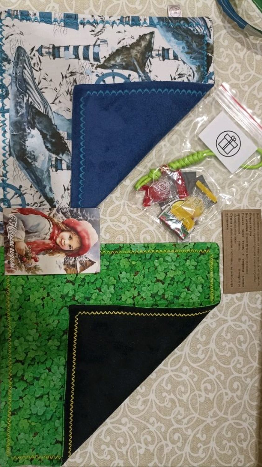 Photo №1 к отзыву покупателя Yuliya о товаре EDC платок хэнк "Клевер" and 1 more item