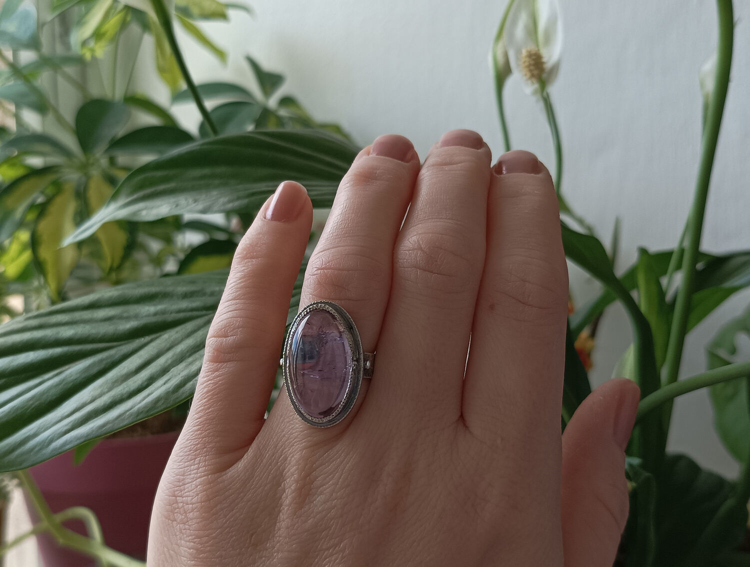Фото №1 к отзыву покупателя Sonia Dov jewellery о товаре Кольцо серебряное с натуральным аметистом.