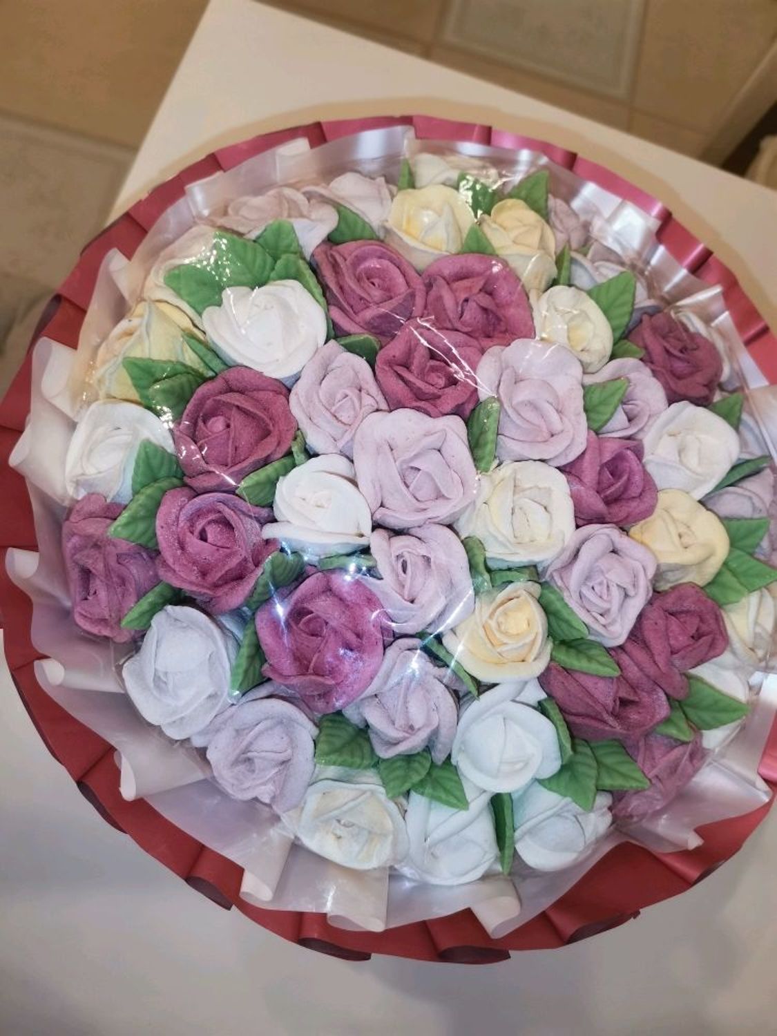 Photo №1 к отзыву покупателя Yuliya Tsvetkova о товаре Съедобные букеты: Букет Зефирные розы and 1 more item