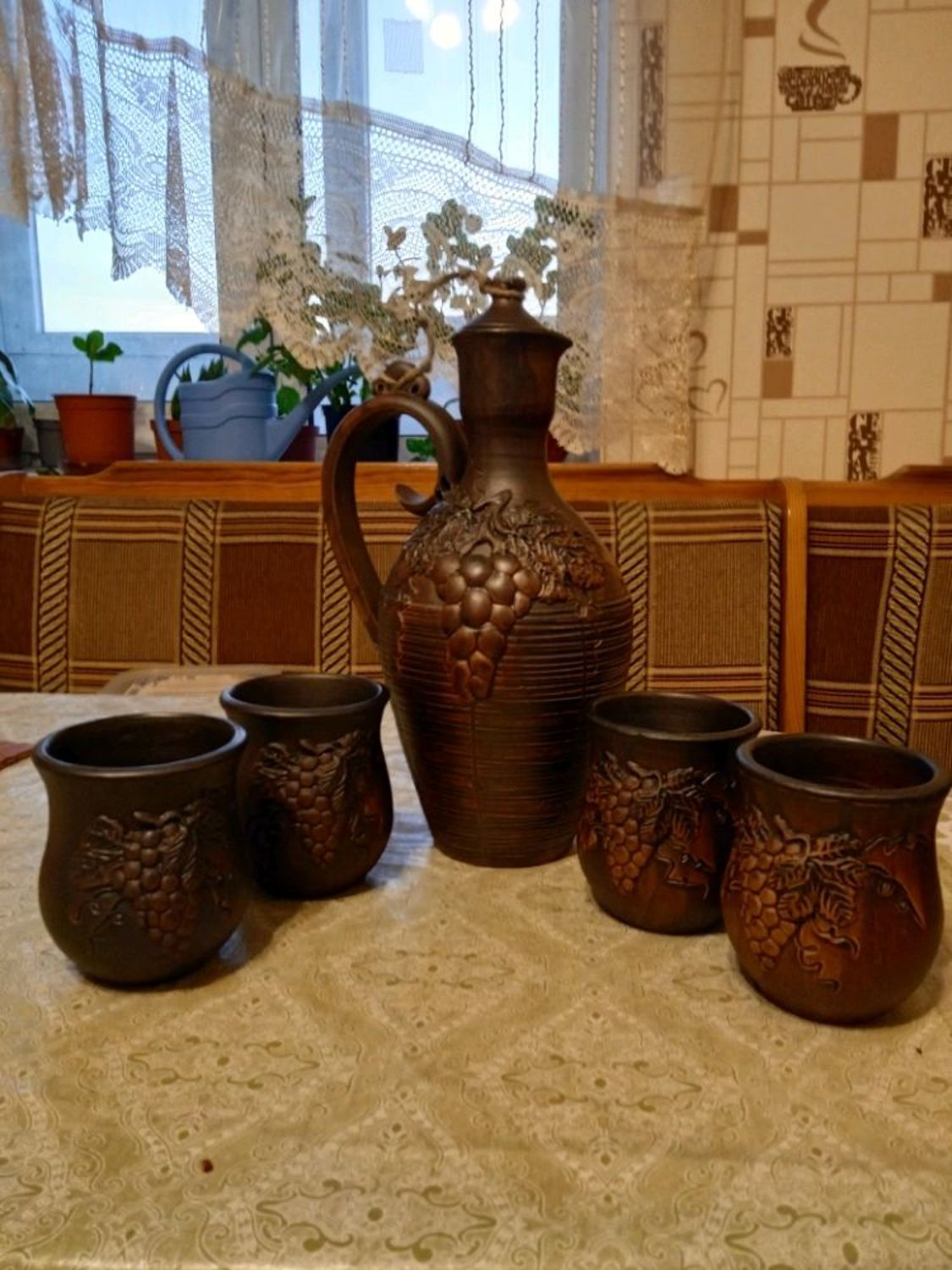 Photo №1 к отзыву покупателя Nadejda о товаре Глиняная бутылка (штофа) and 1 more item