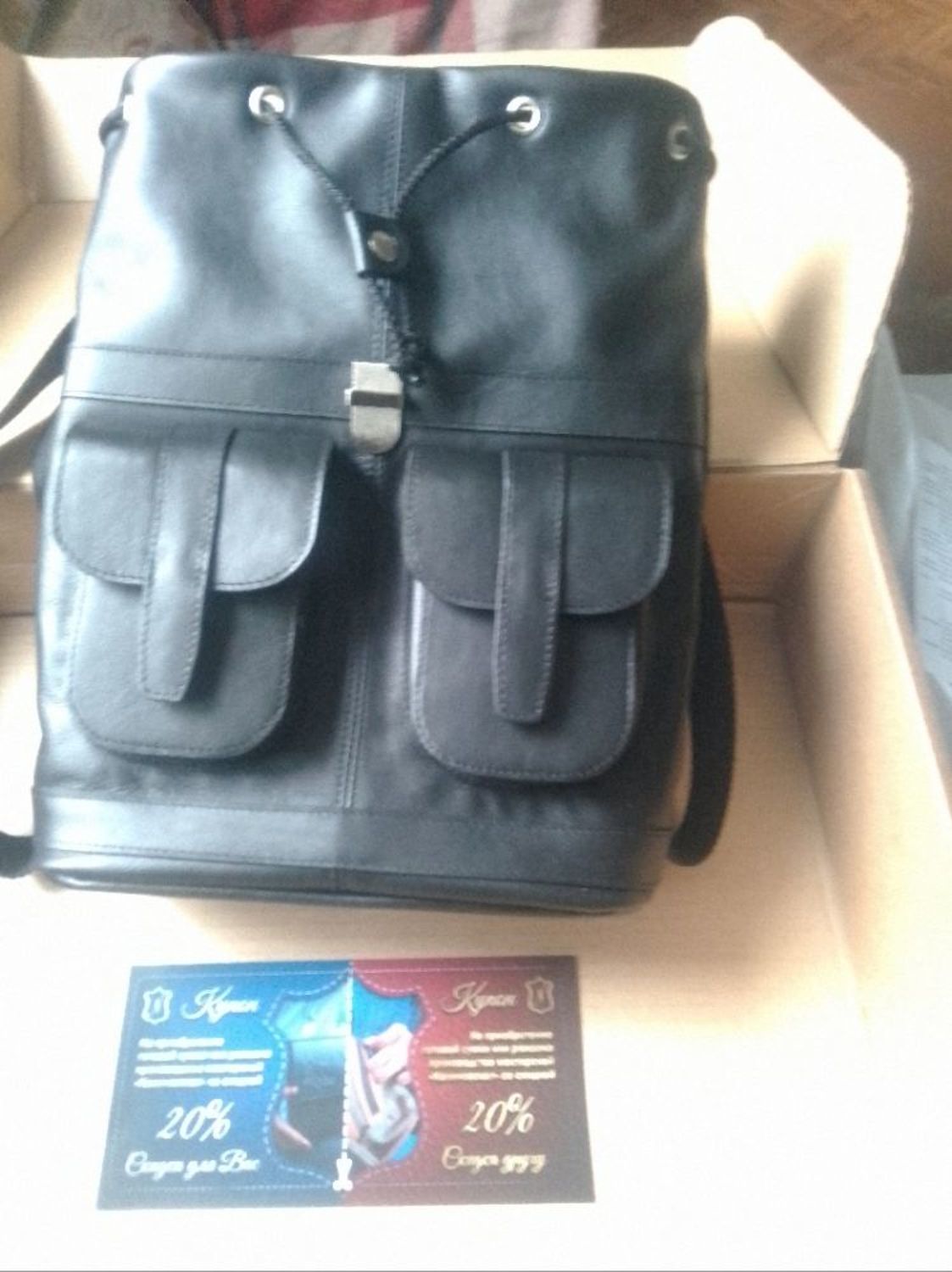 Photo №1 к отзыву покупателя Yuliya о товаре Рюкзаки: Рюкзак кожаный женский черный Черный лебедь Мод. Р12п-711