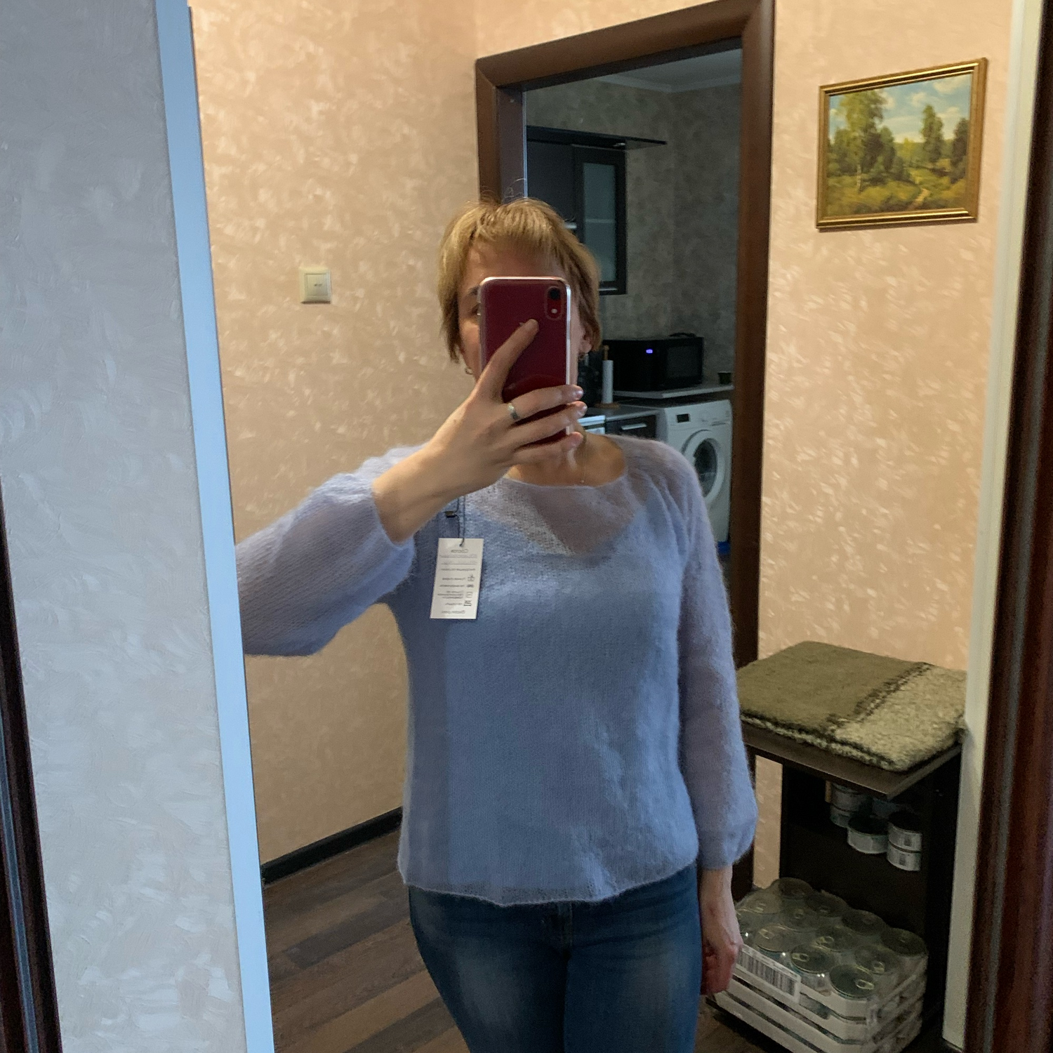 Фото №3 к отзыву покупателя Любовь о товаре Джемперы: мохеровая паутинка цвета «Туман»