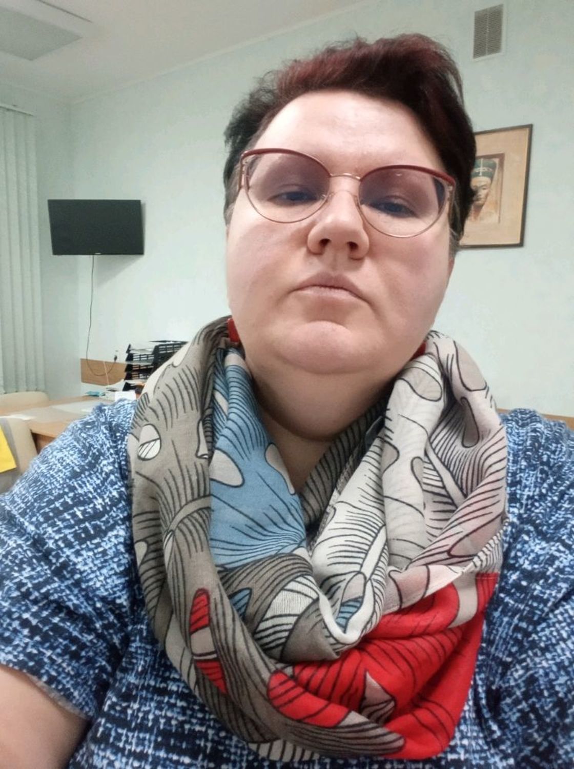 Фото №2 к отзыву покупателя Кораблева Наталия о товаре Шарф с браслетом Хлопковый (№3462-73-57) Серо-красный