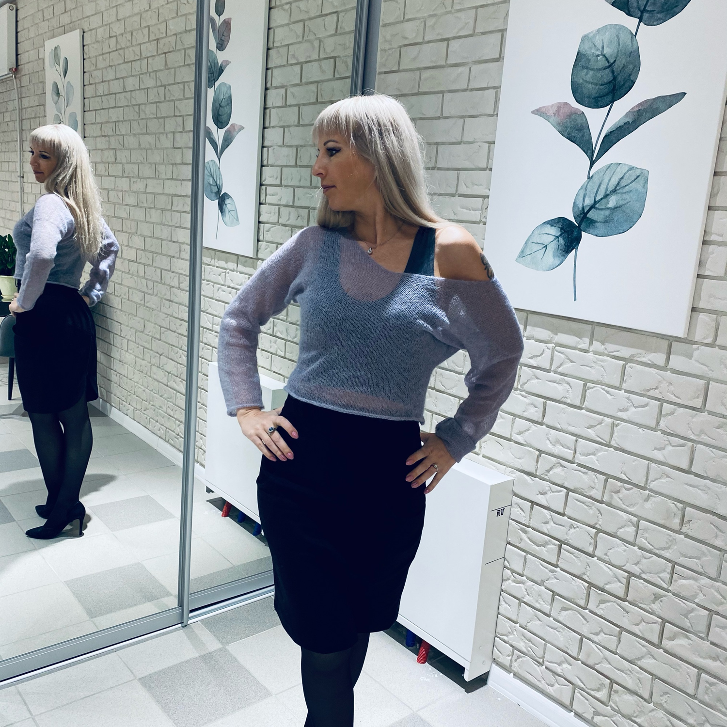 Фото №1 к отзыву покупателя Елена Еркулаева о товаре Легкий джемпер из кид-мохера Арт. 0604-02 Талая вода