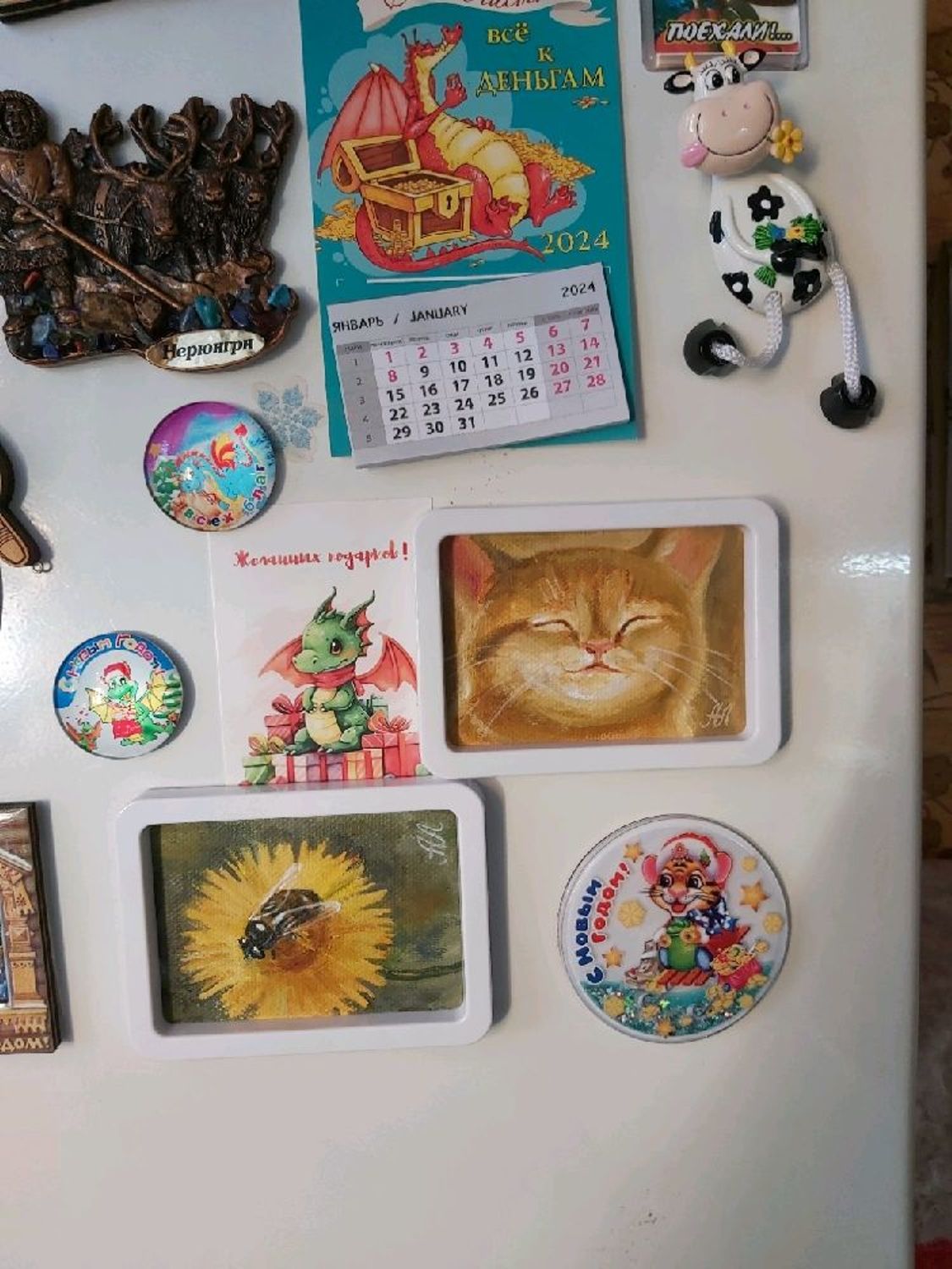 Photo №2 к отзыву покупателя Marina о товаре Мини-картина в раме с магнитом «Рыжий котёнок Огонёк» and 1 more item
