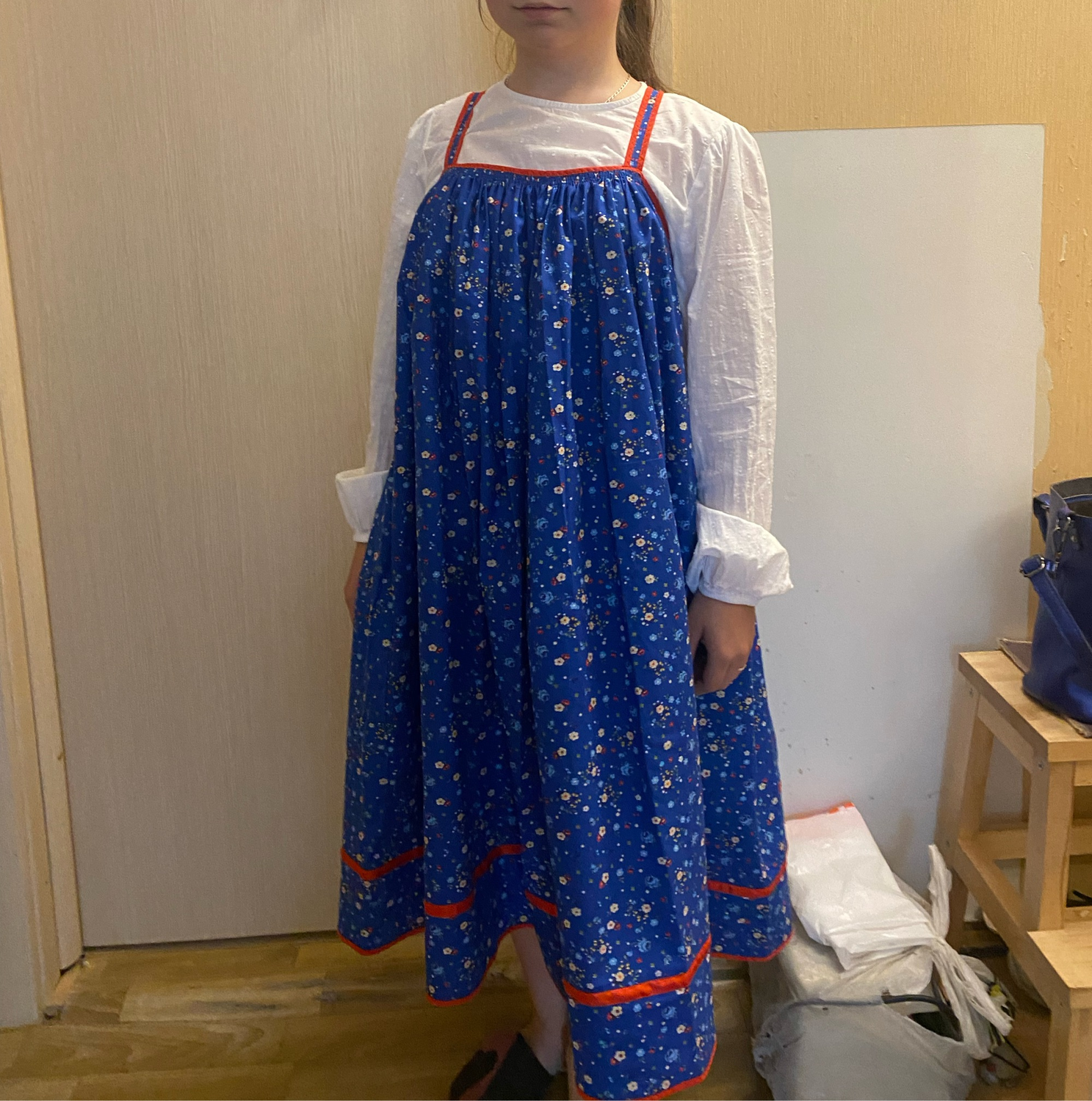 Photo №1 к отзыву покупателя Elena о товаре Сарафан  "Ненагляда" круглый ситцевый