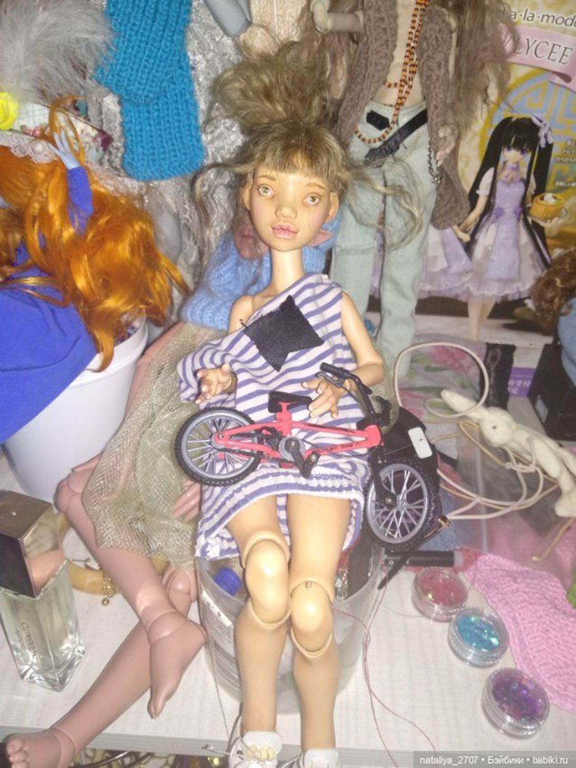 Photo №1 к отзыву покупателя Nataliya N о товаре Шарнирная кукла: Реставрация и роспись авторской куклы из флюмо.