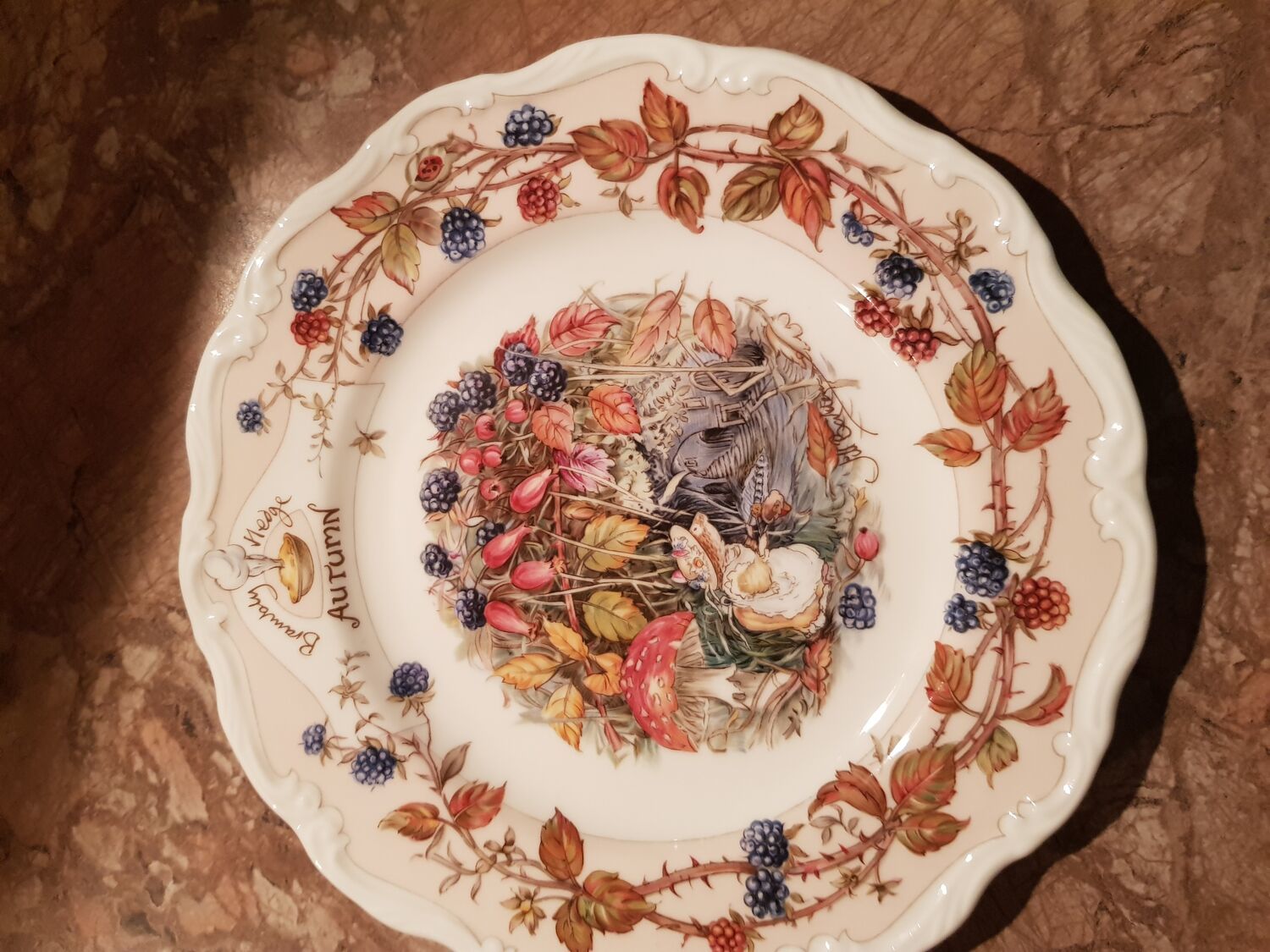 Фото №1 к отзыву покупателя Любовь о товаре Винтаж: Royal Doulton,Brambly Hedge, тарелки Времена года,Ежевичная поляна